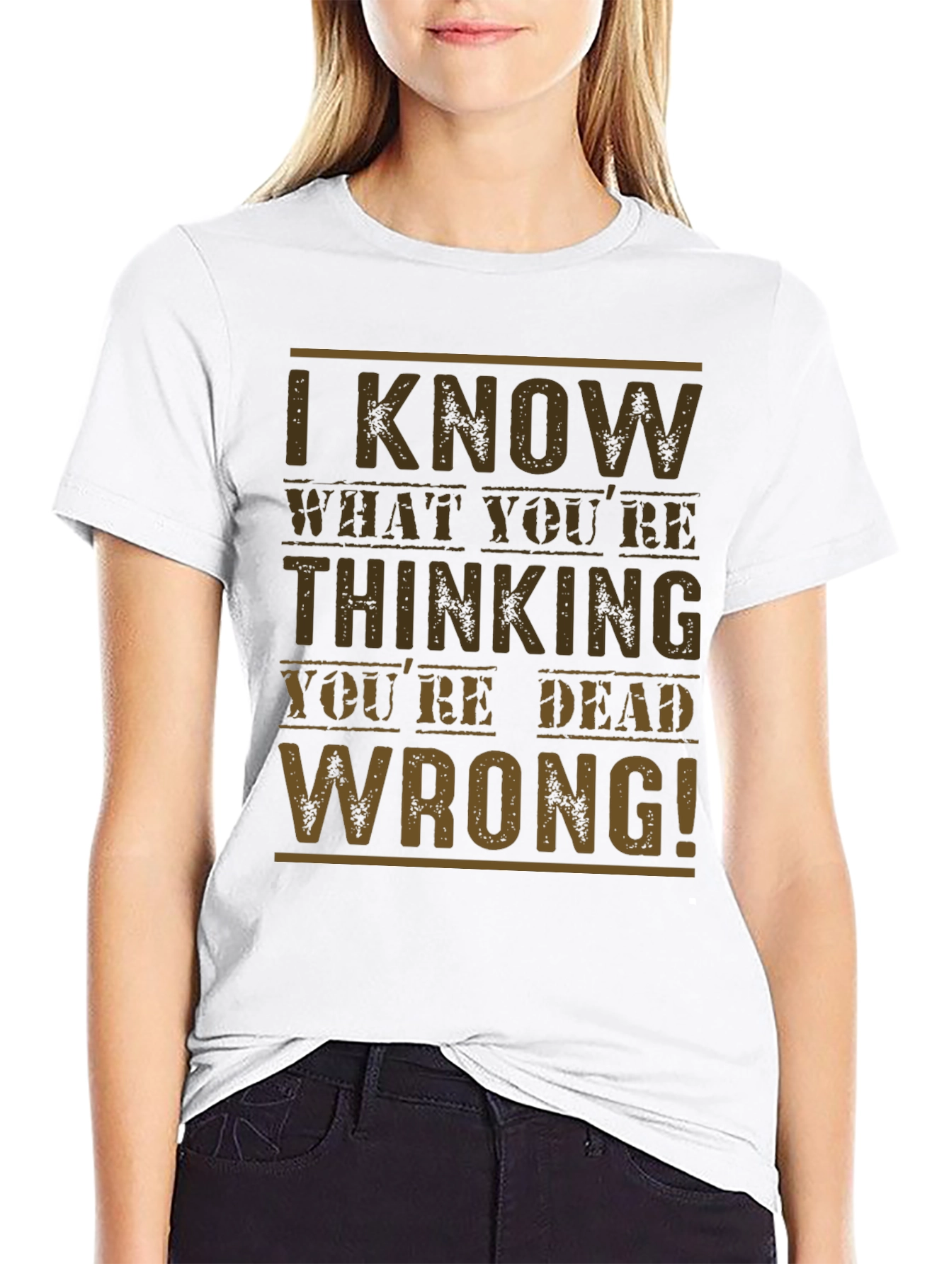 Black I Know What You're Thinking Men's T-Shirt view 9