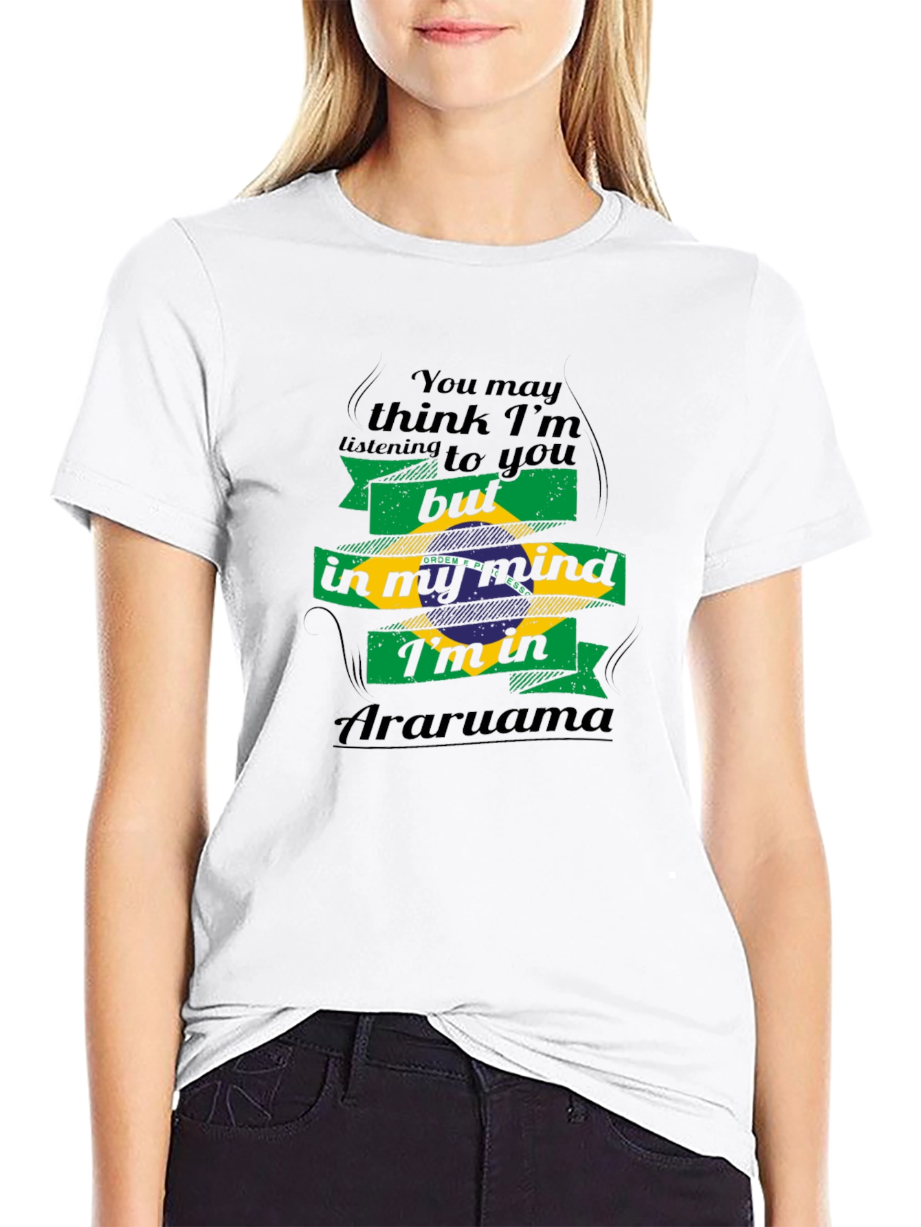 Black Brazil Araruama Mind T-Shirt - Novelty Tee view 9