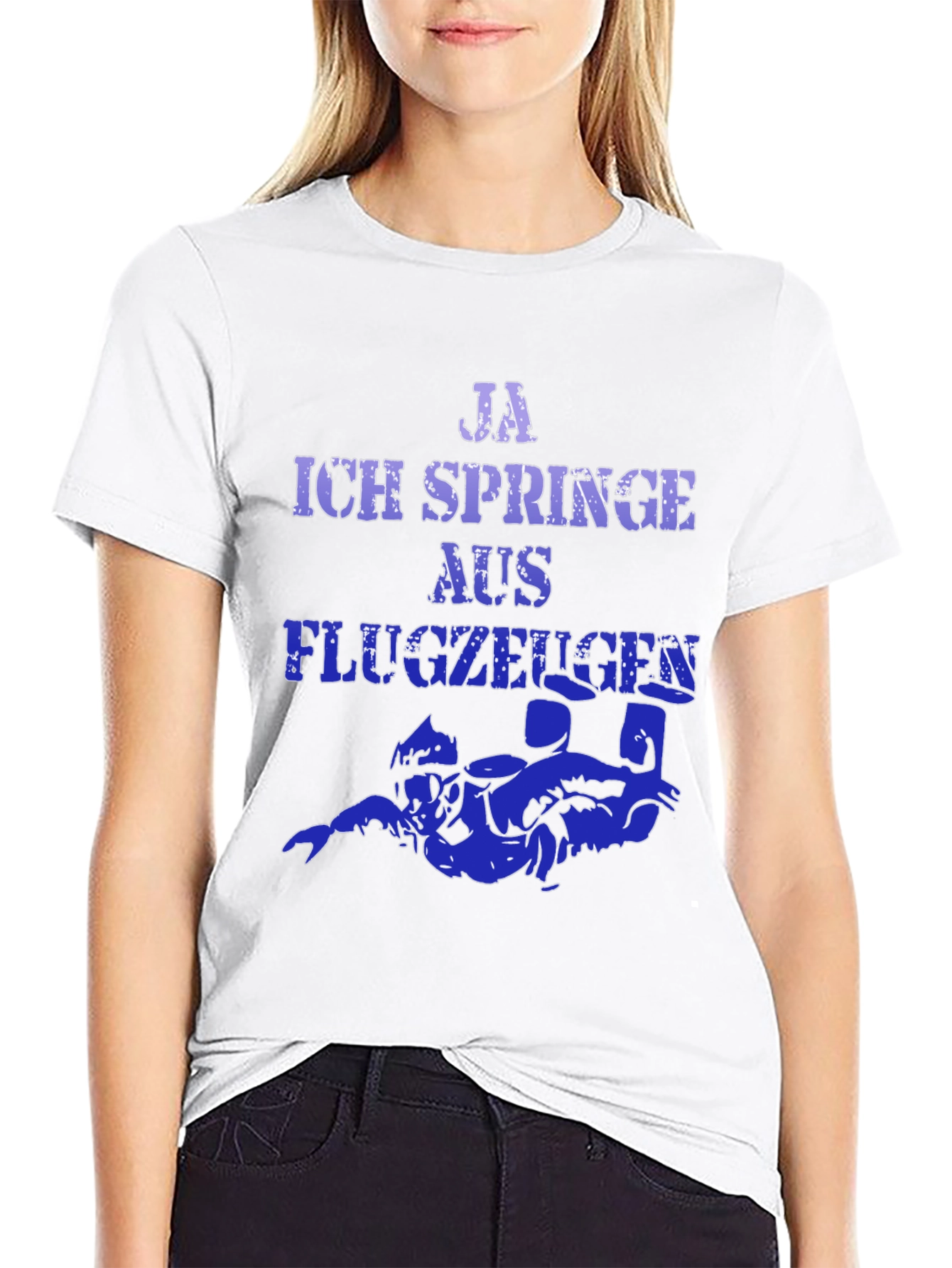 Black Ja Ich Springe Aus Flugzeugen T-Shirt - Skydiving Shirt view 9