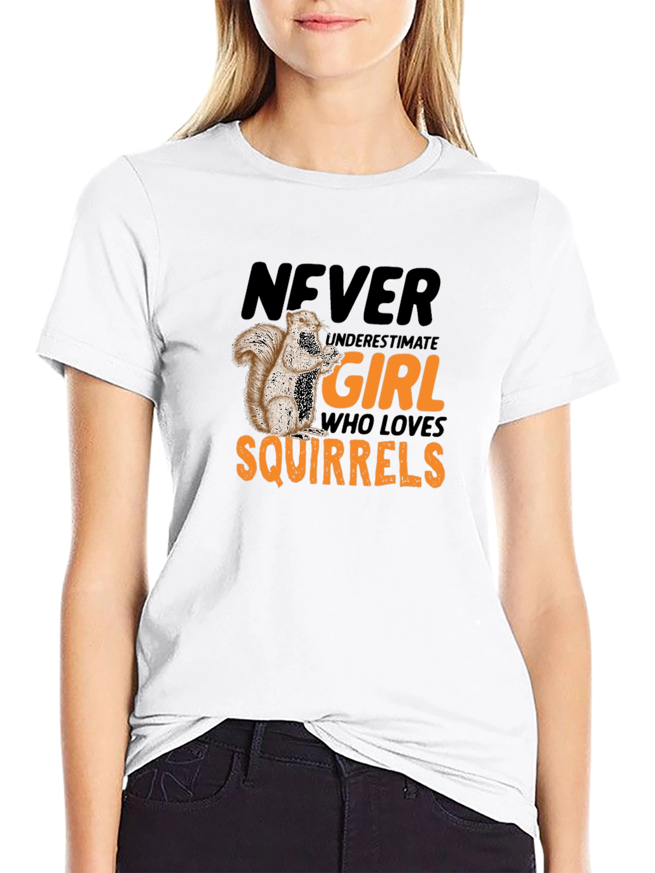 Black Never Underestimate Girl Who Loves Squirrels T-Shirt view 9