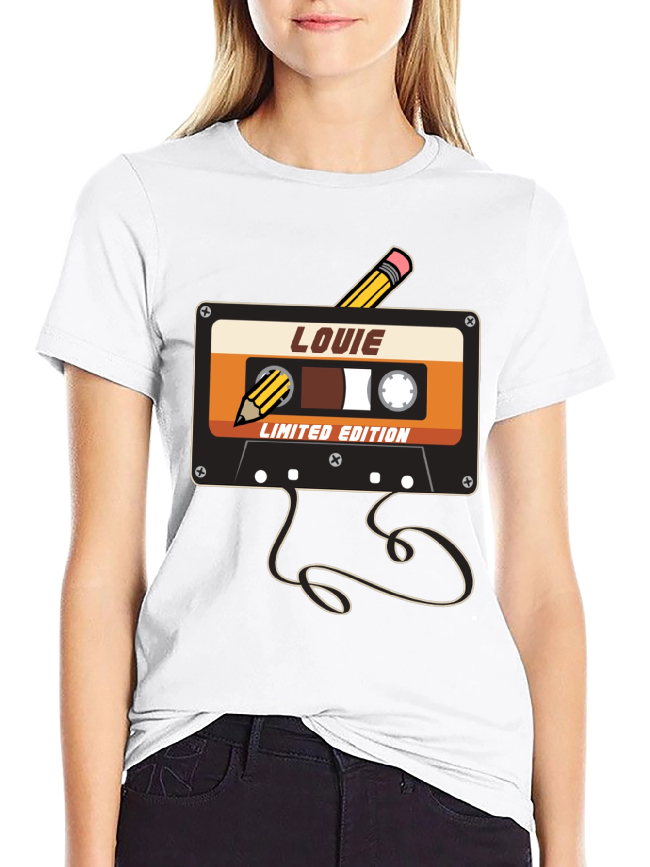 Black Louie Limited Edition Retro Cassette Tape Graphic Tee view 9