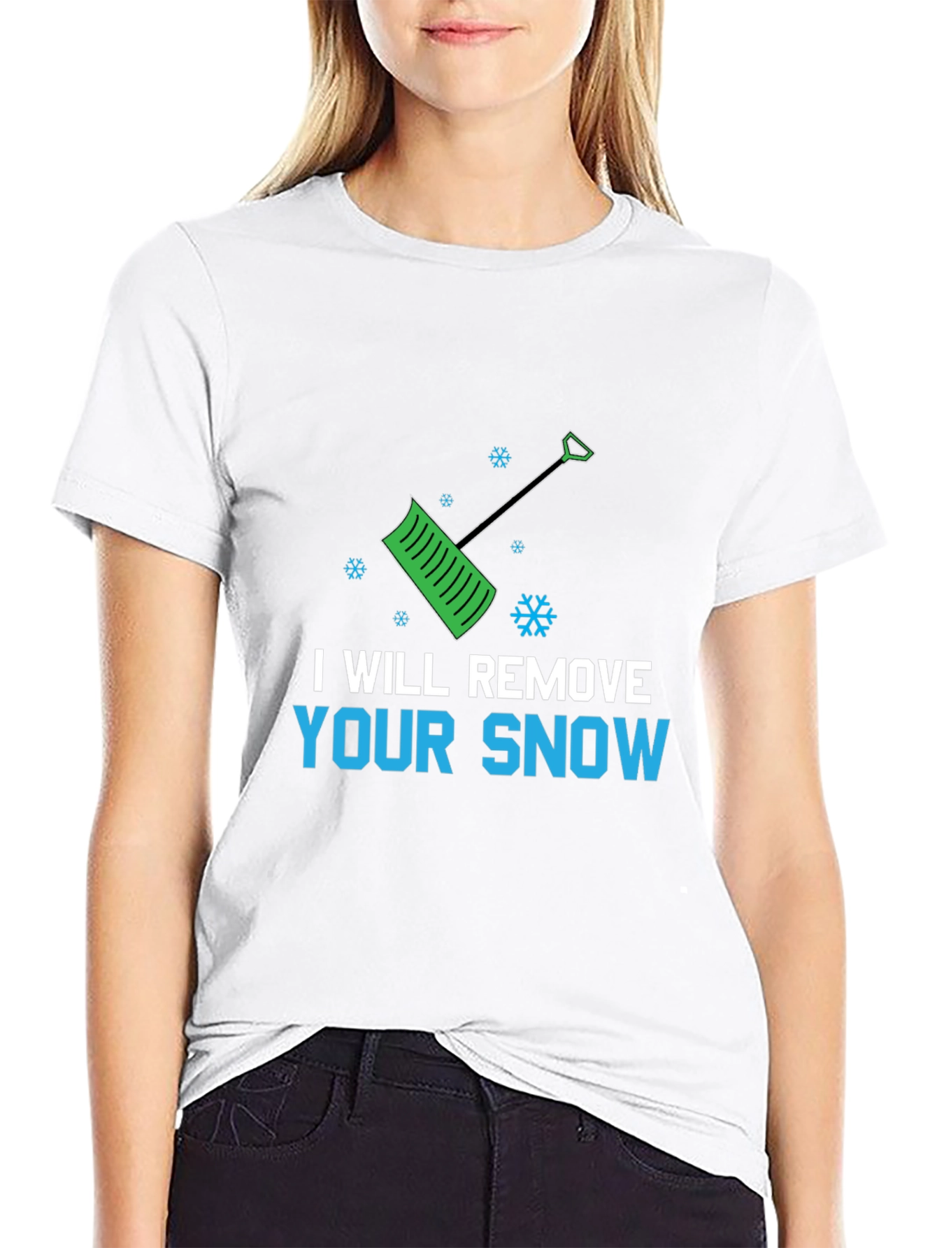 Black I Will Remove Your Snow Graphic Tee view 9