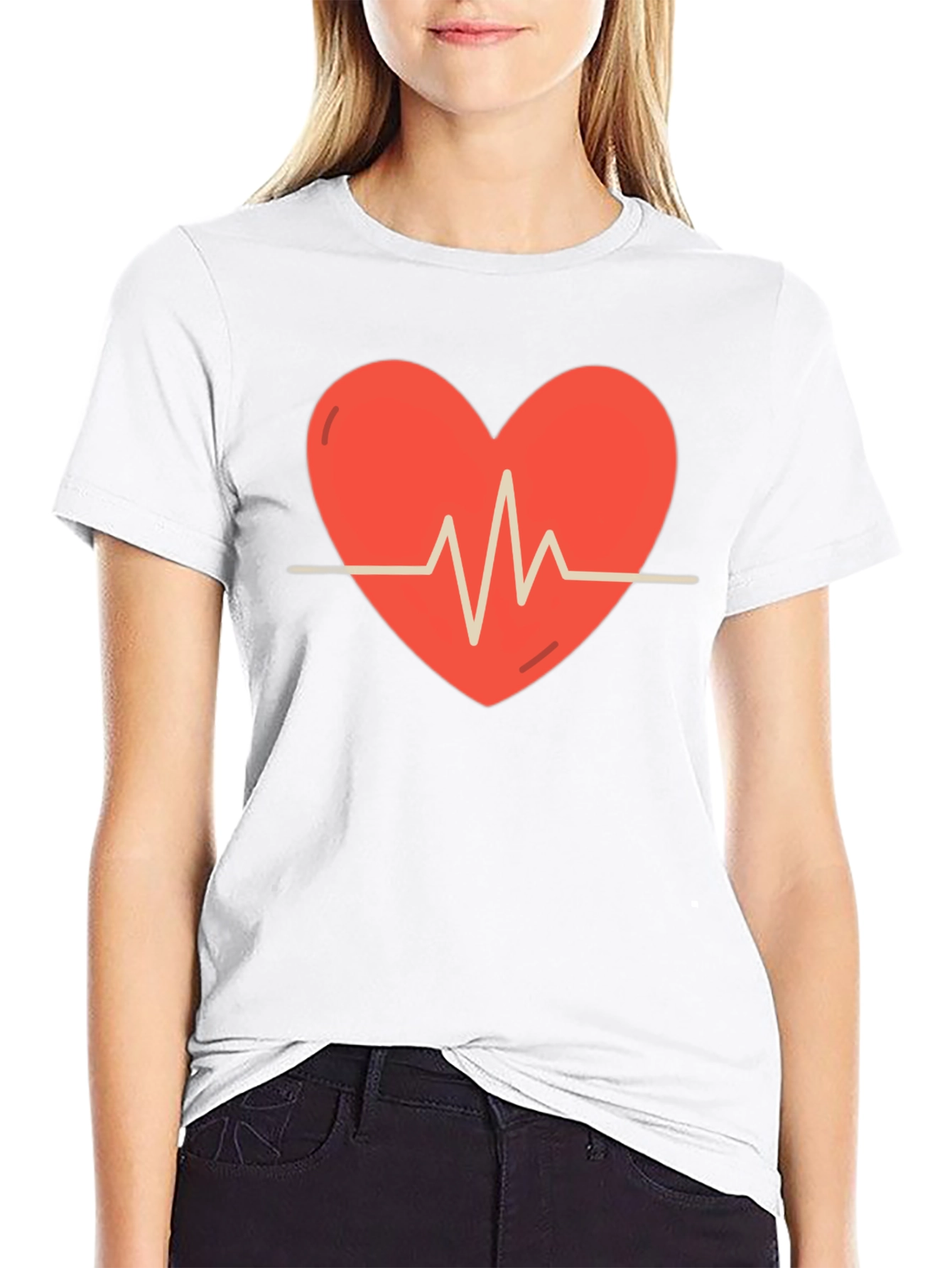 Black Heartbeat Graphic Tee - Stylish Comfort view 9