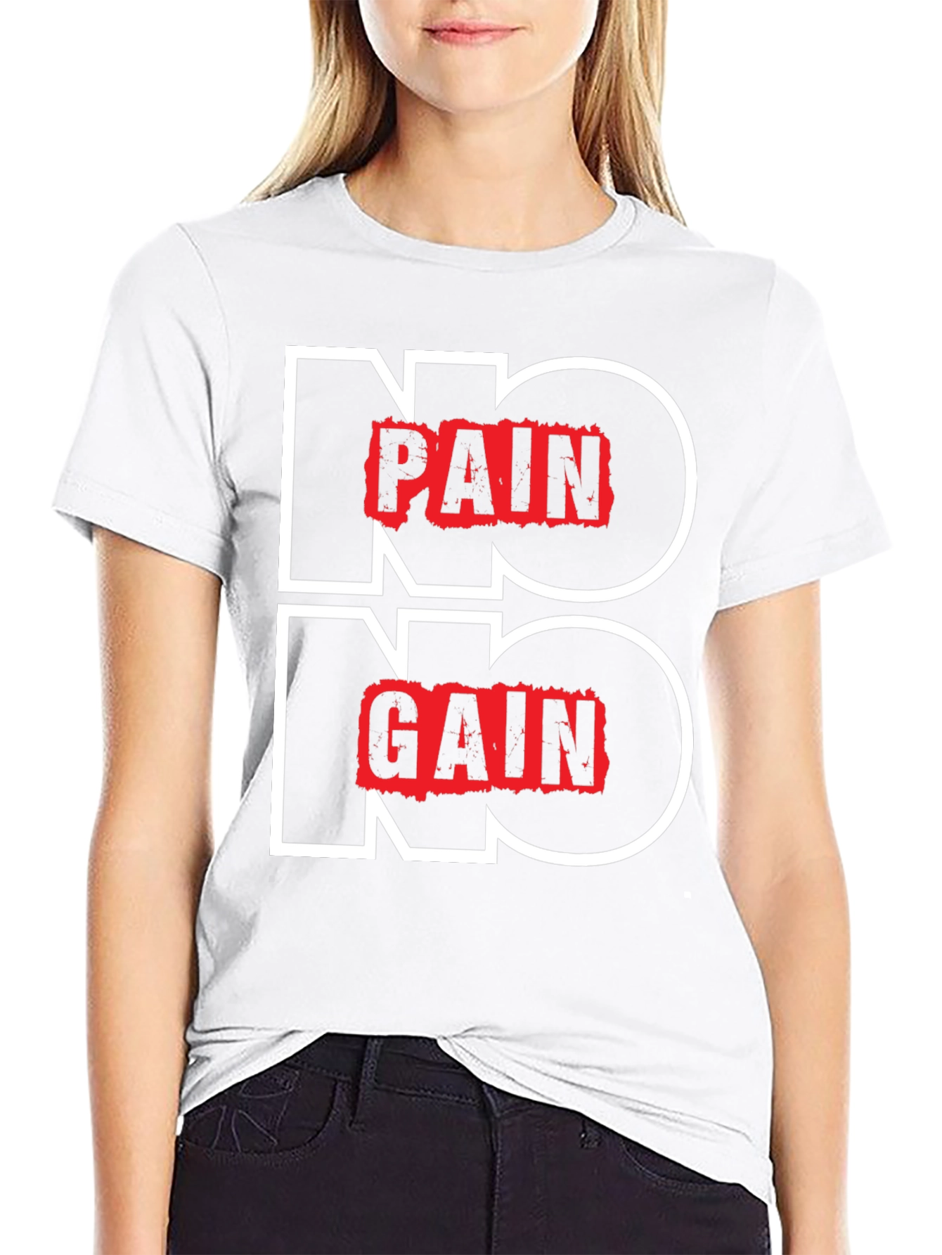 Black No Pain No Gain Graphic Tee view 9