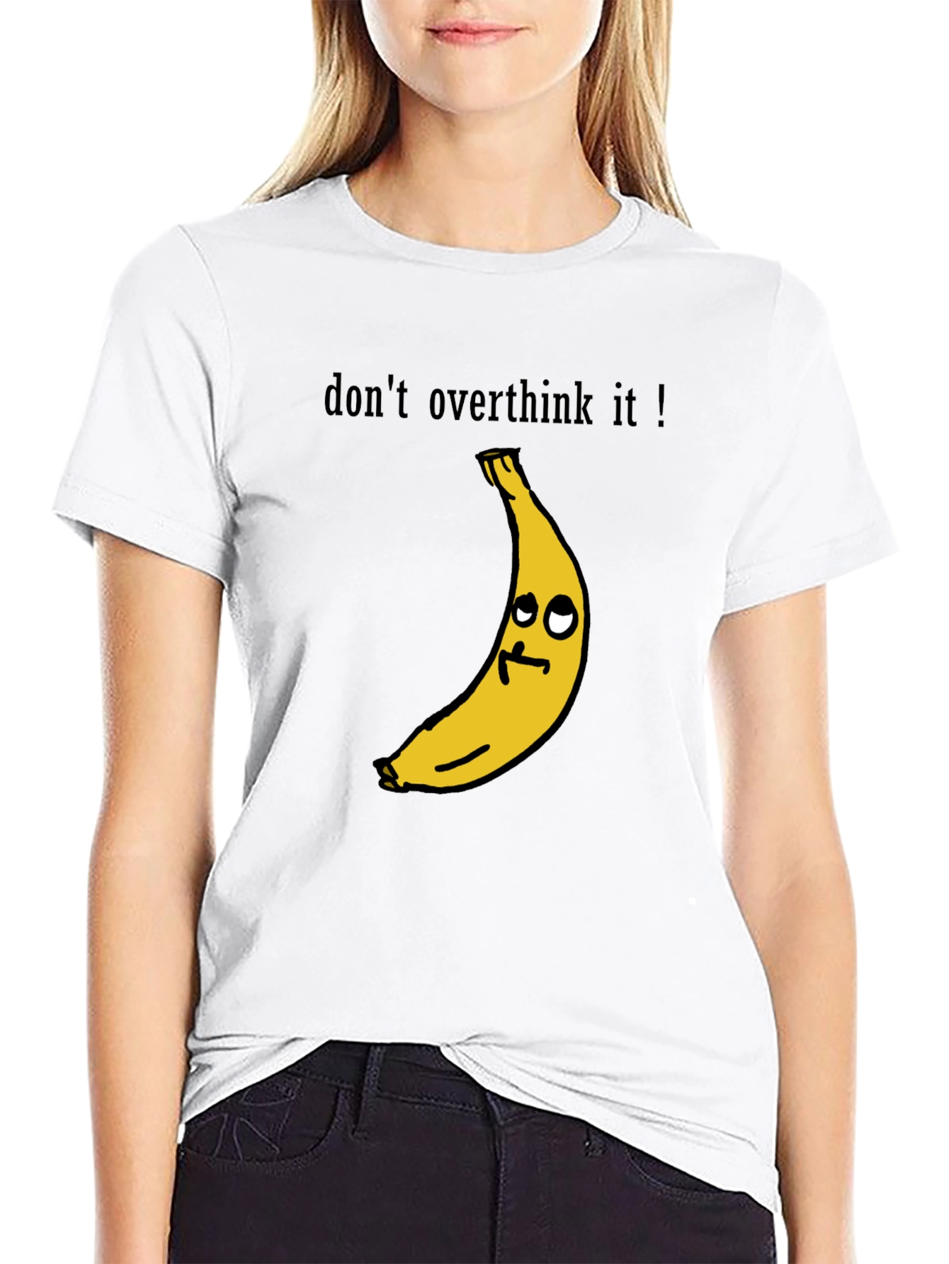 Black Funny Banana Graphic Tee - Don't Overthink It T-Shirt view 9