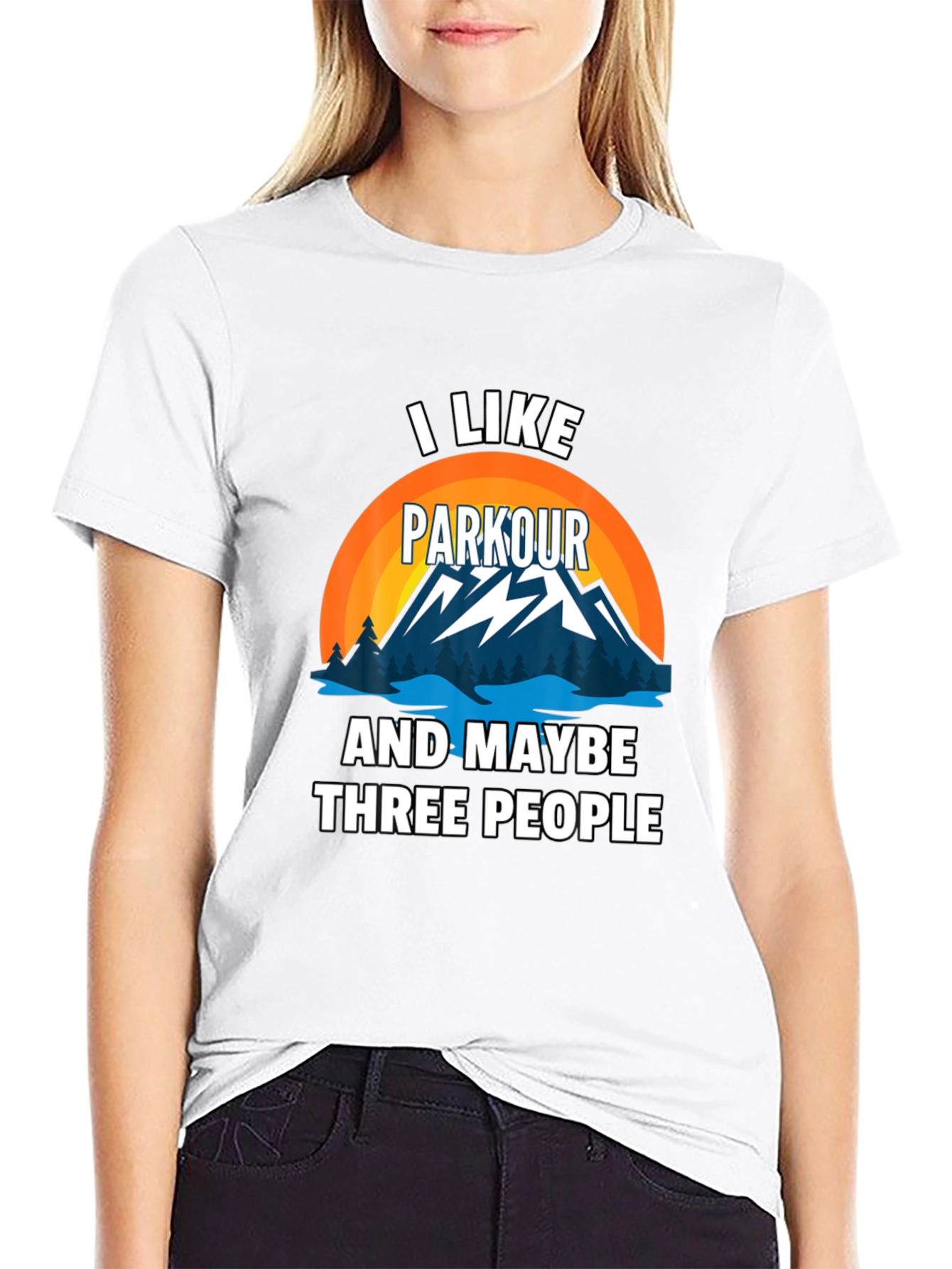 Black Parkour & People Graphic Tee view 9