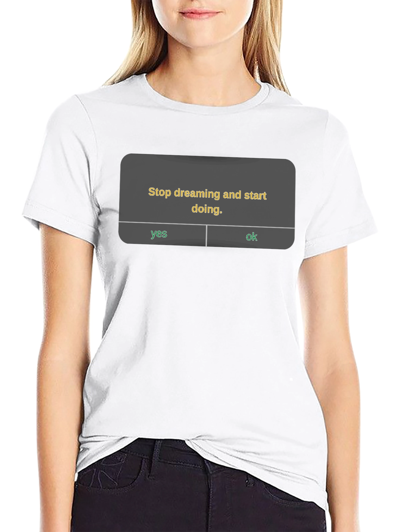 Black Stop Dreaming Start Doing T-Shirt - Motivational Tee view 9