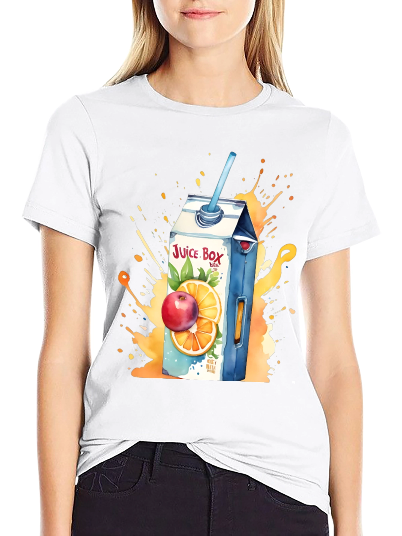 Black Juice Box T-Shirt: Fruit Splash Design view 9