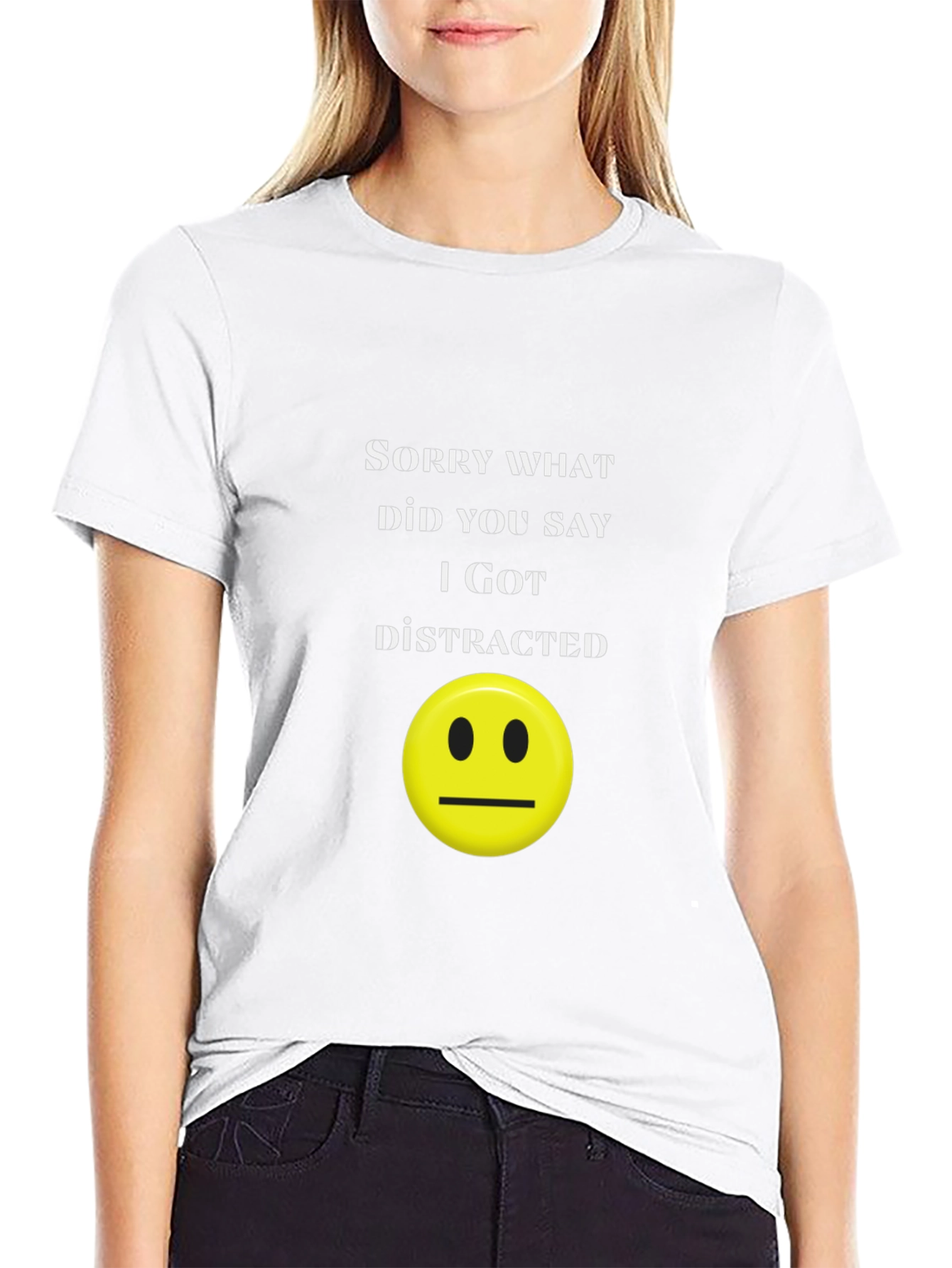 Black Funny Distracted Graphic Tee view 9