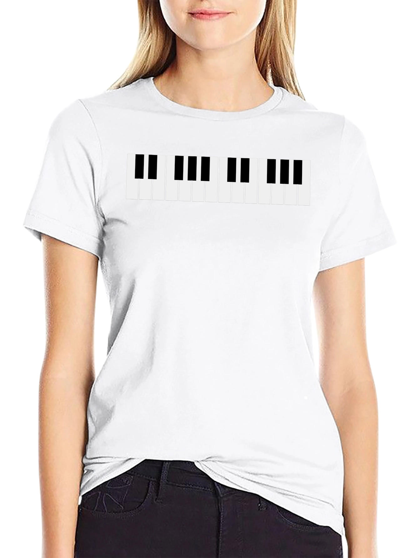 Black Piano Keys Graphic Tee - Black T-Shirt view 9