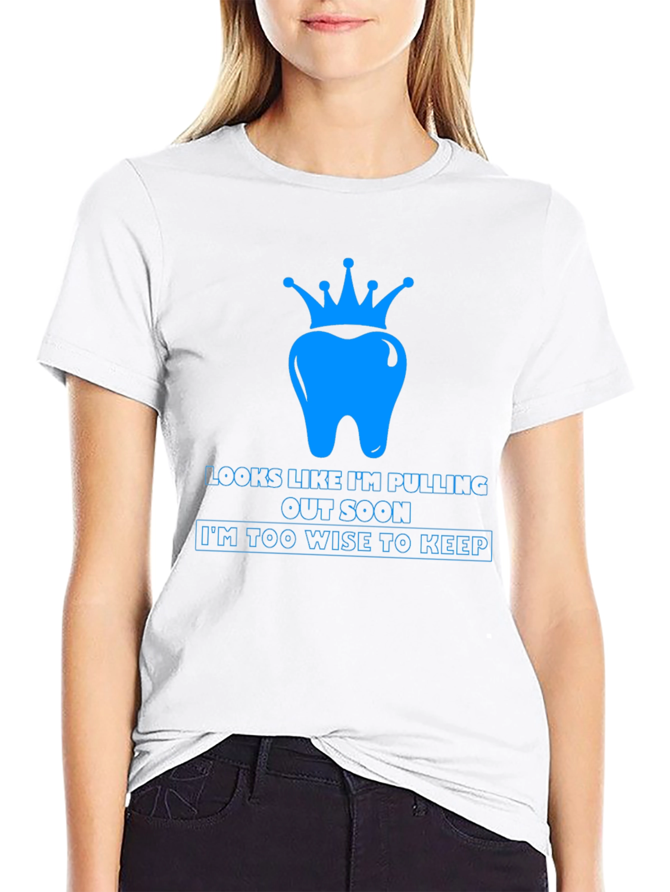 Black Wisdom Tooth Crown T-Shirt - Funny Dental Tee view 9