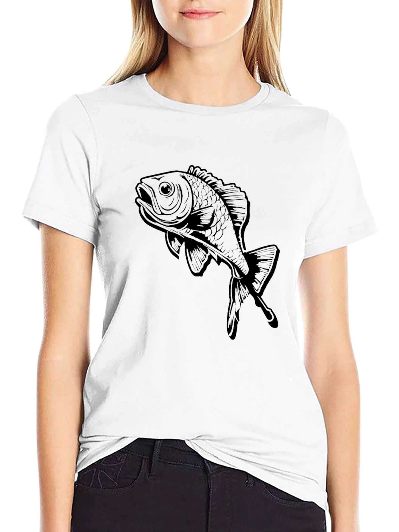 Black Black Fish Graphic Tee - Stylish Casual Wear view 9