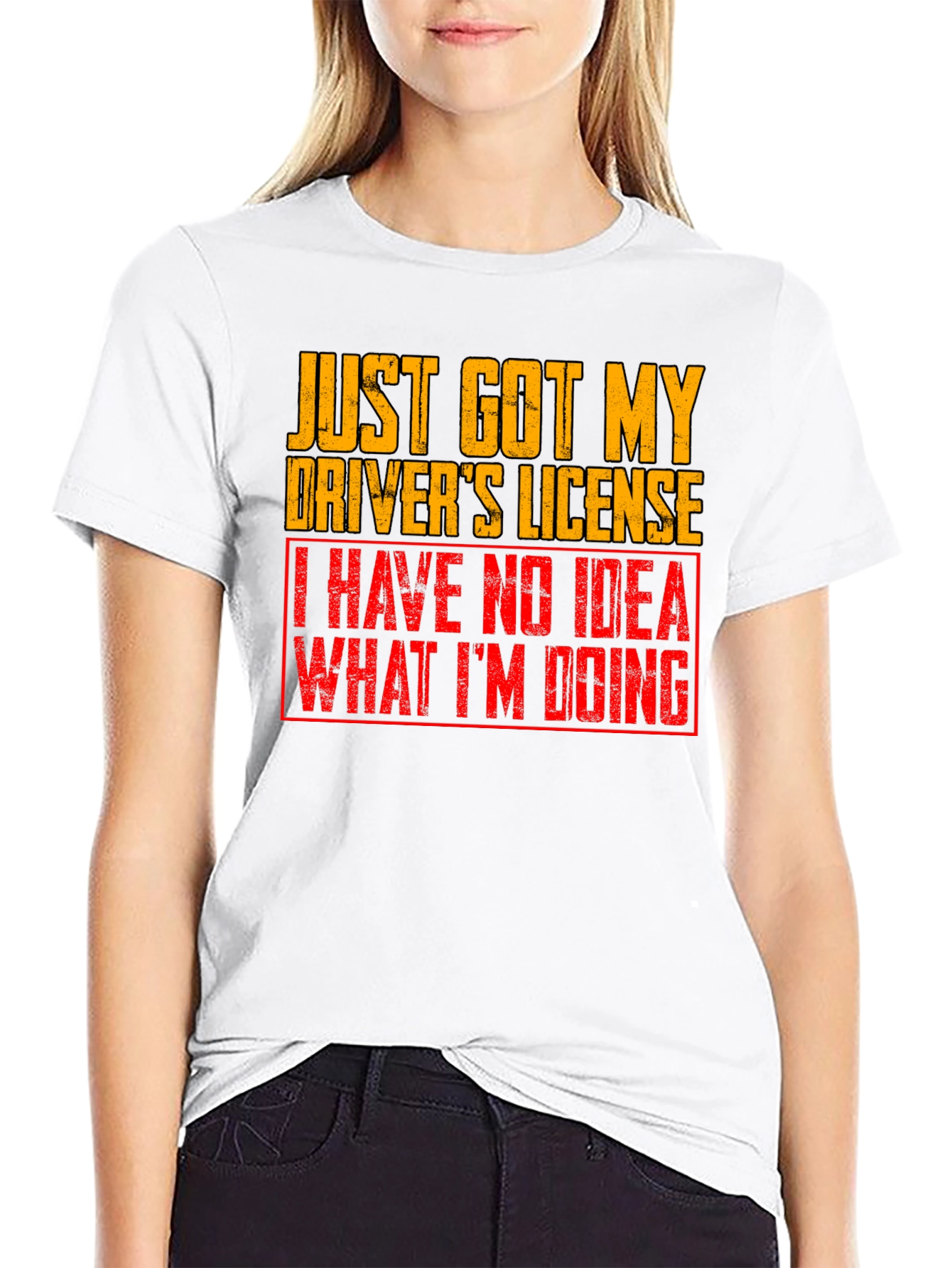 Black Funny Driver's License Graphic T-Shirt view 9