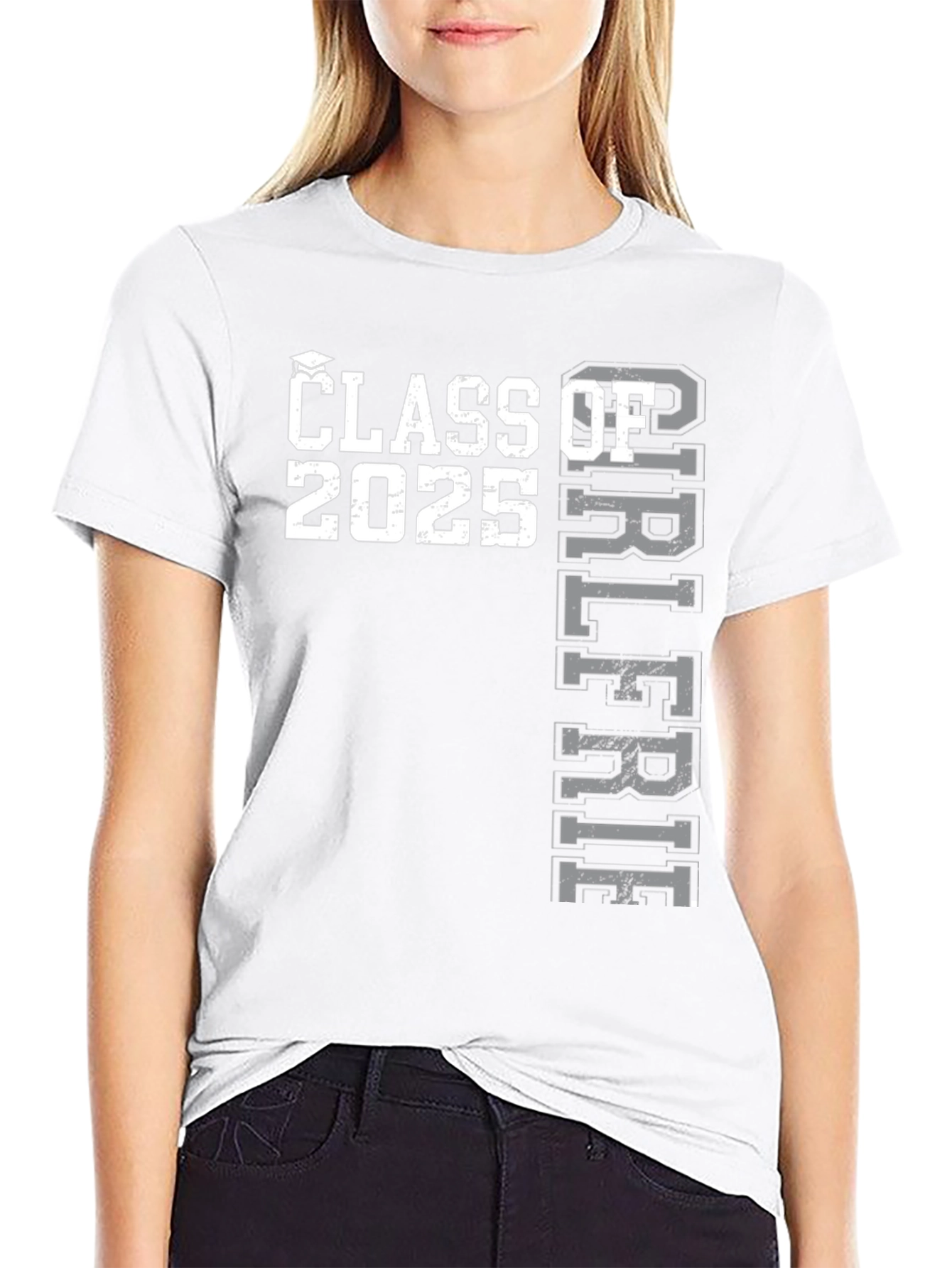 Black Class of 2025 Girlfriend T-Shirt view 9