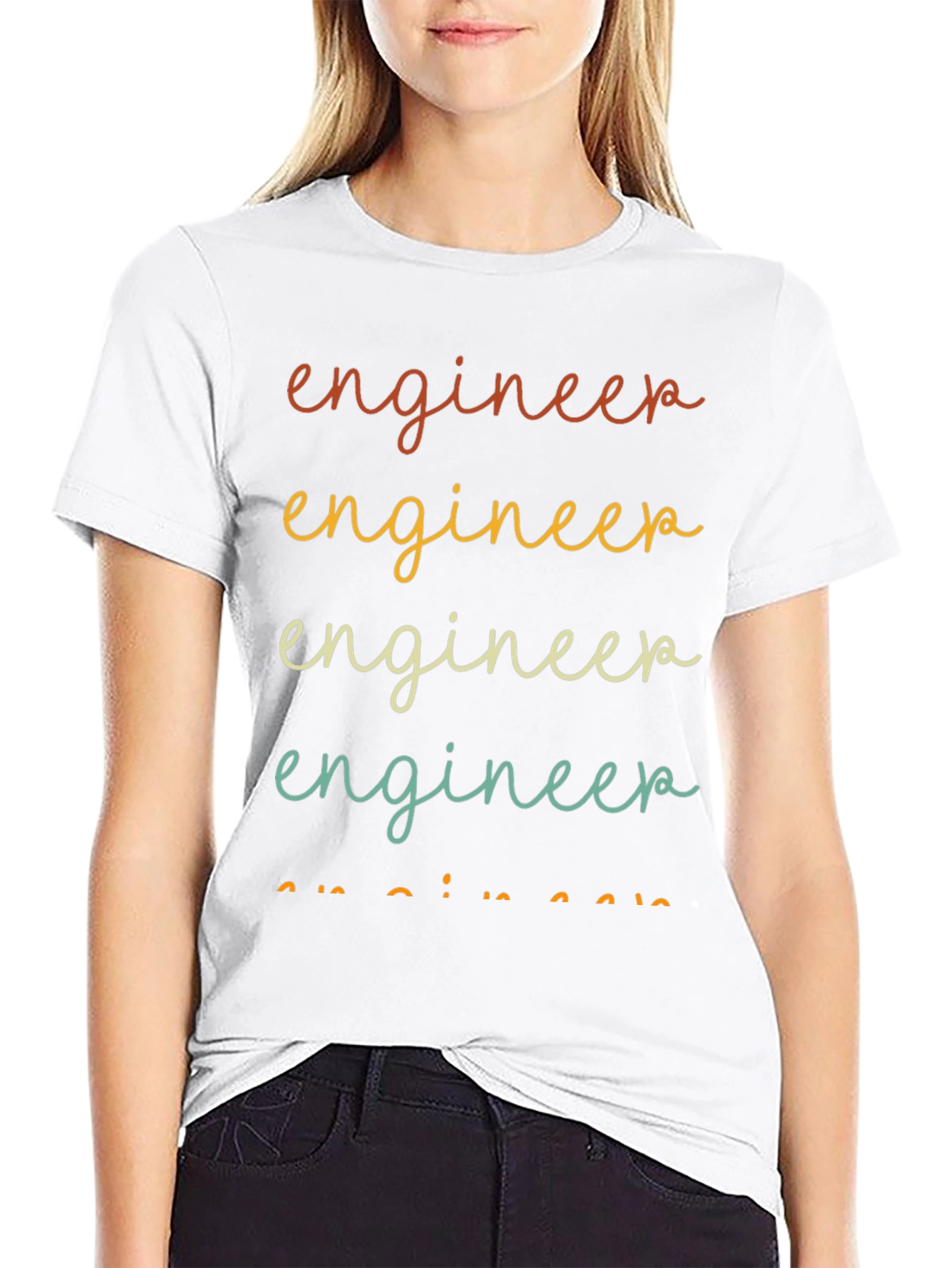 Black Engineer Retro Style Graphic Tee view 9