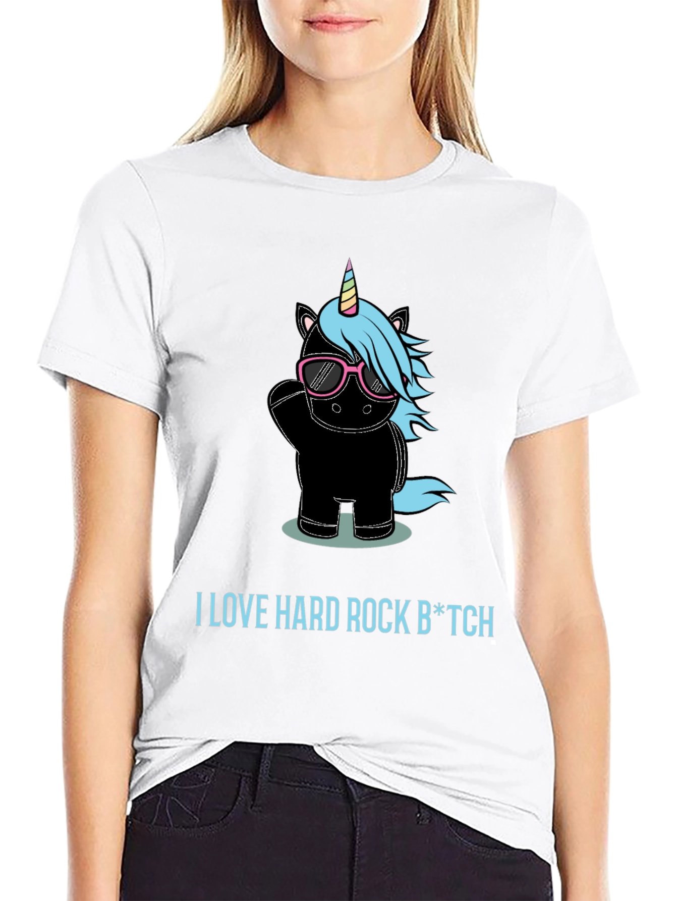 Black Hard Rock Unicorn Graphic T-Shirt view 9