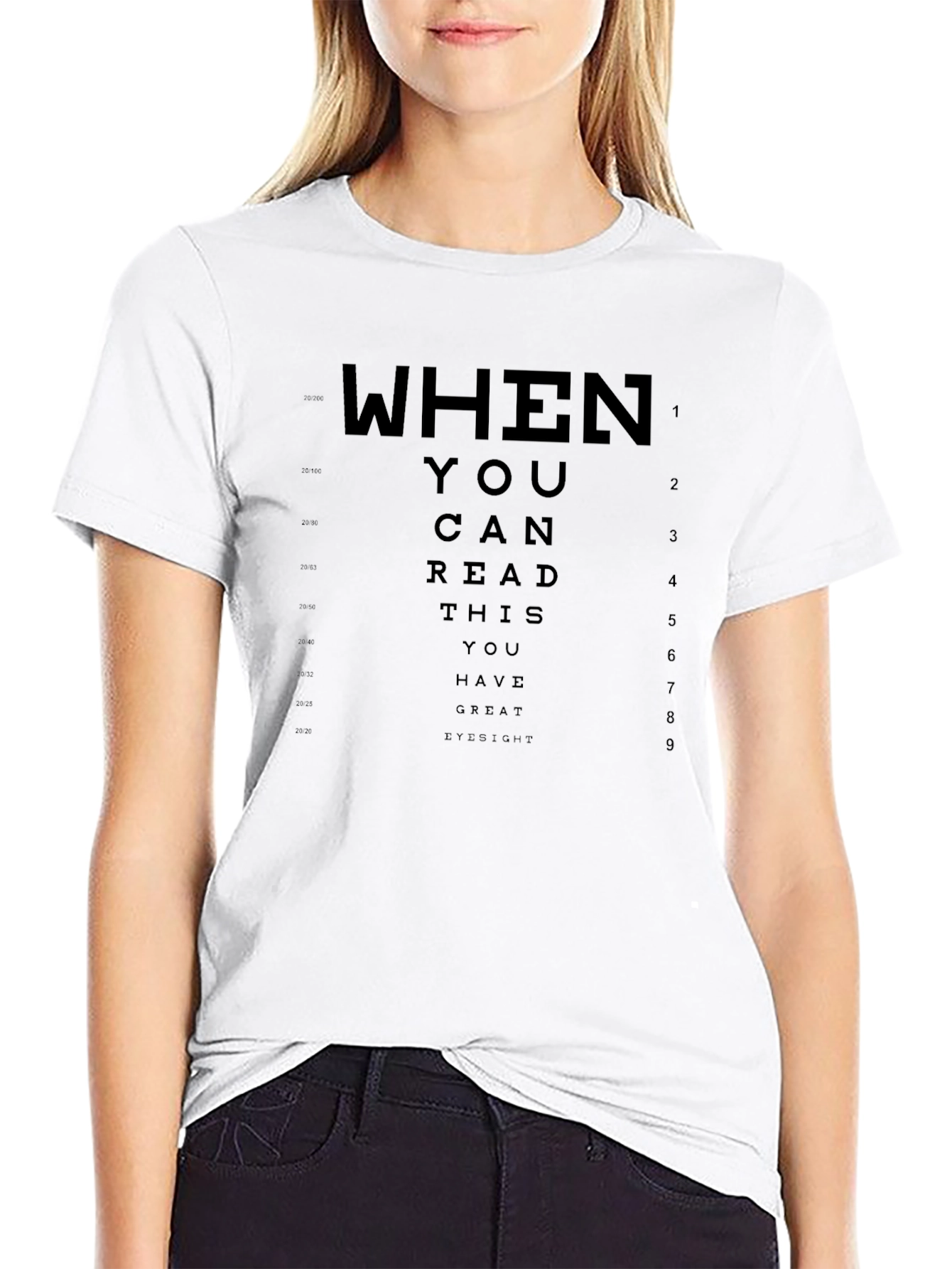 Black Great Eyesight T-Shirt - Funny Eye Chart Tee view 9