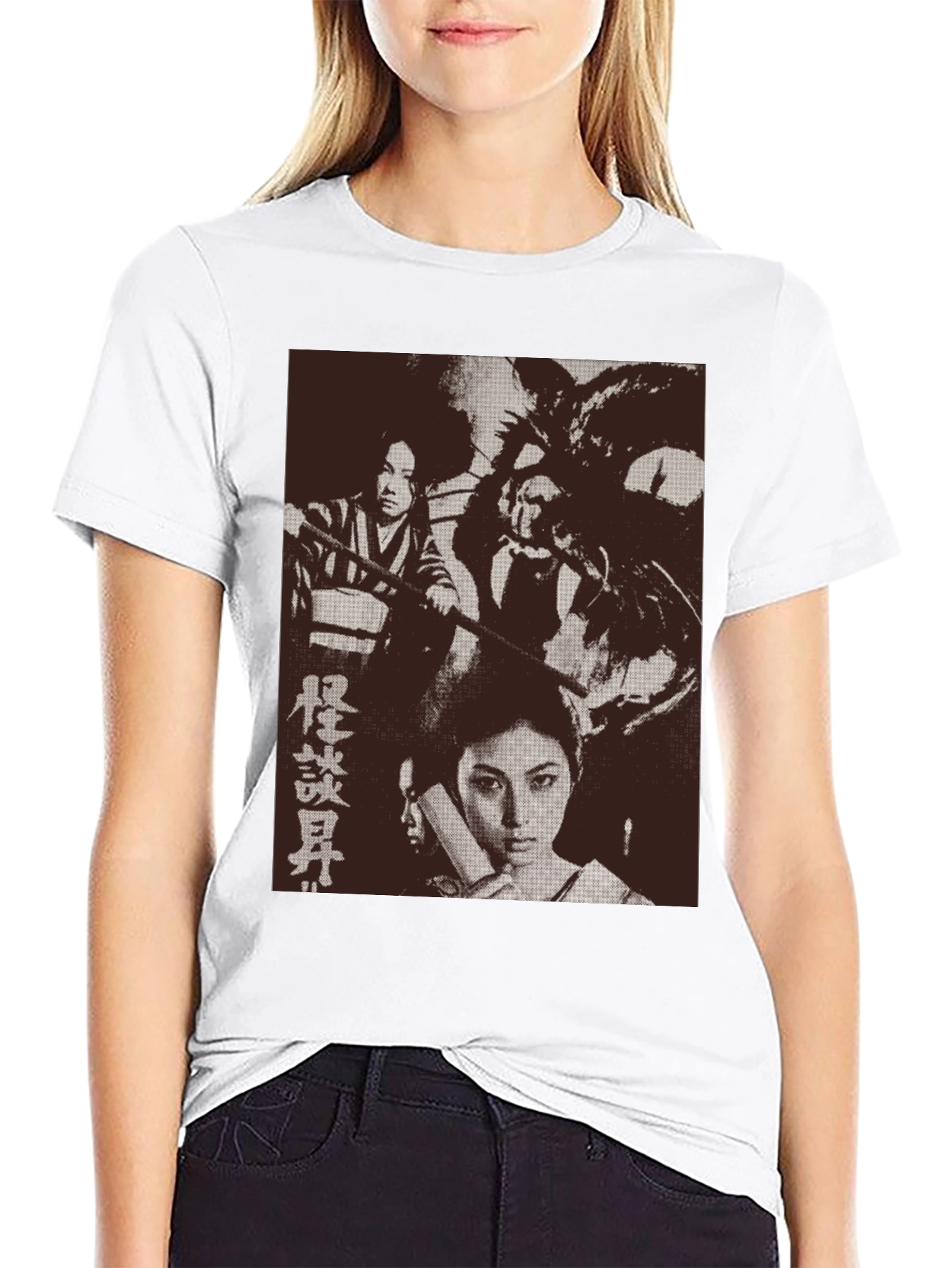 Black Japanese Horror Movie Graphic Tee - Black view 9