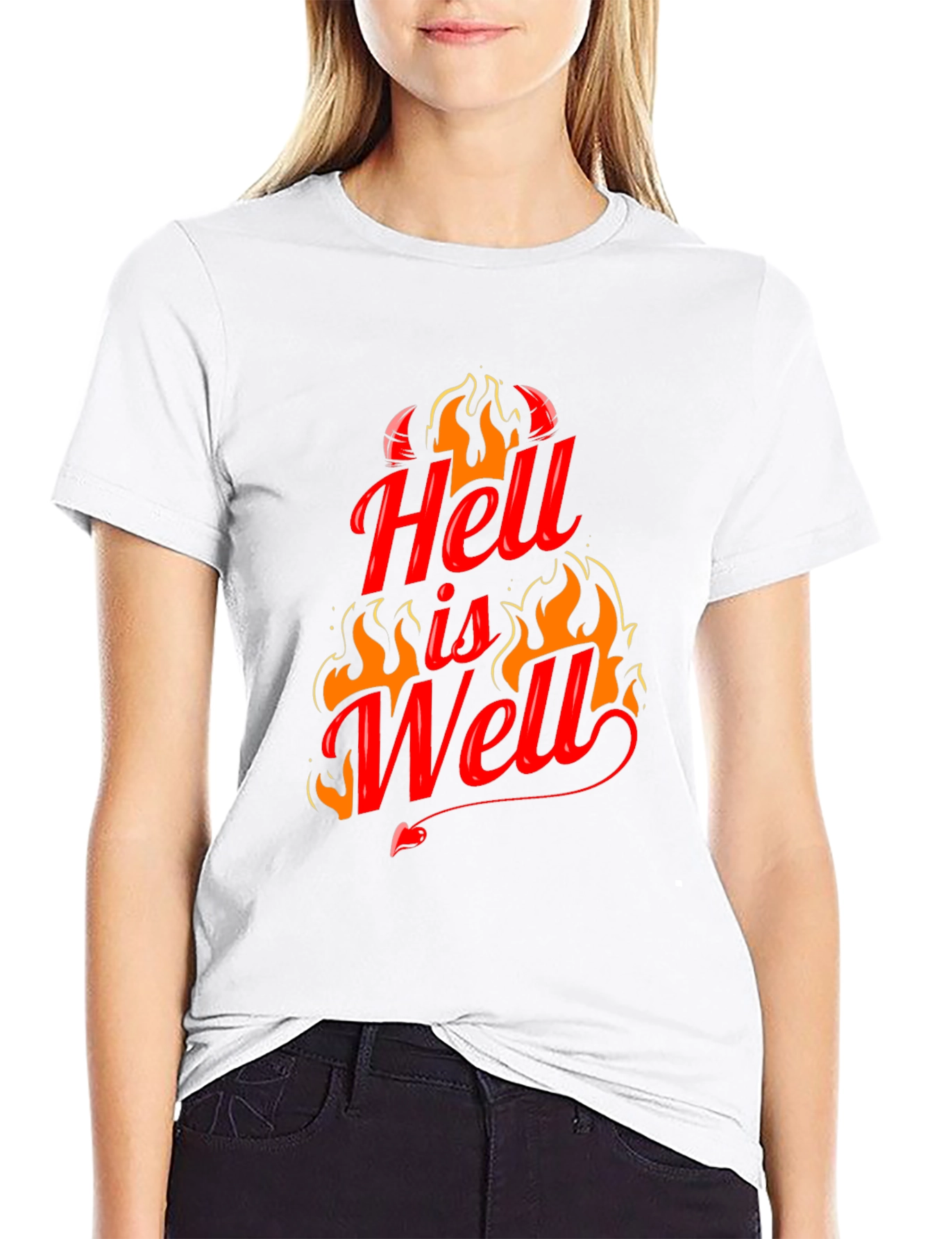 Black Hell is Well Graphic T-Shirt - Black view 9