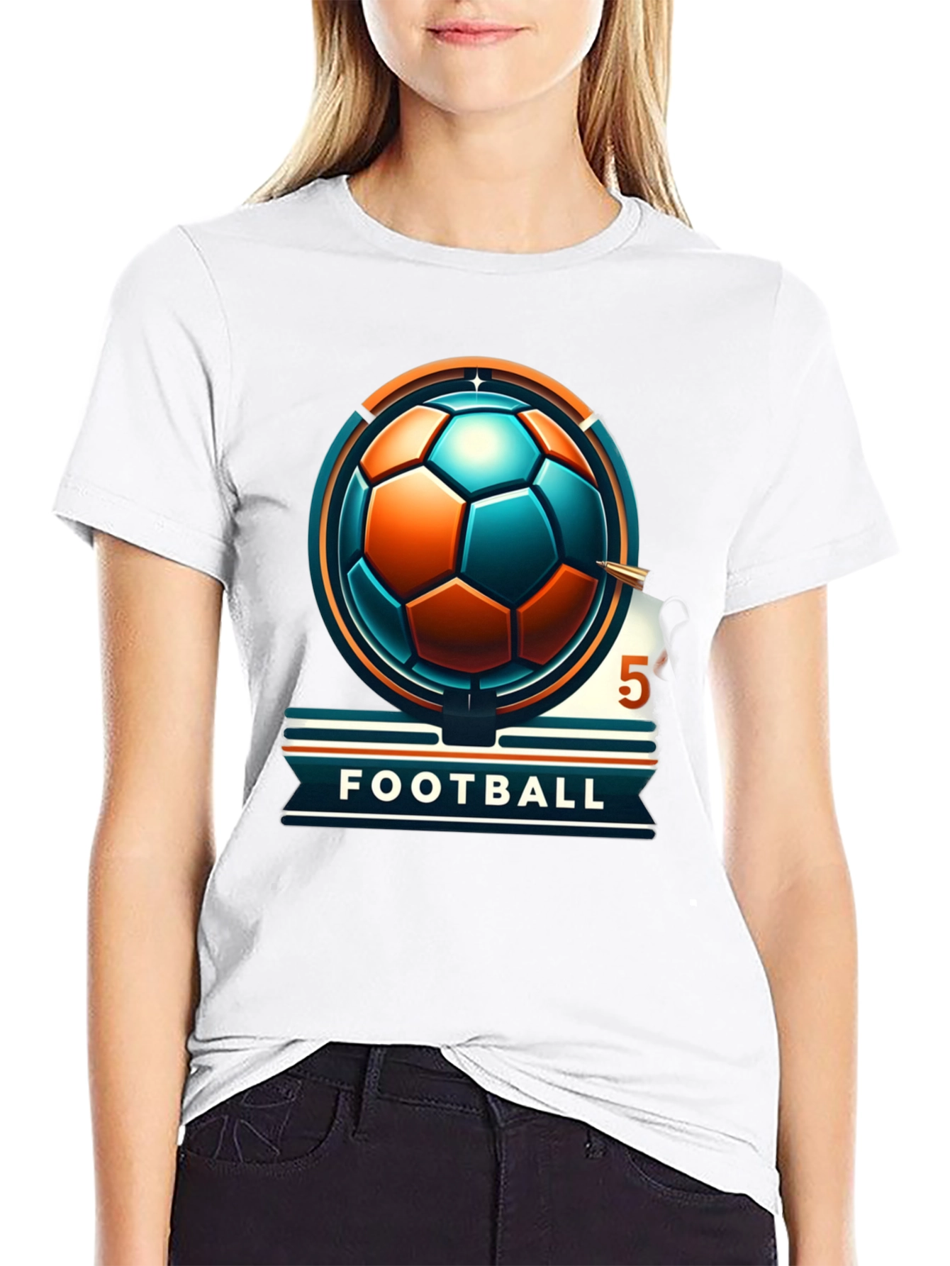 Black Football Graphic Tee - Stylish & Sporty Design view 9