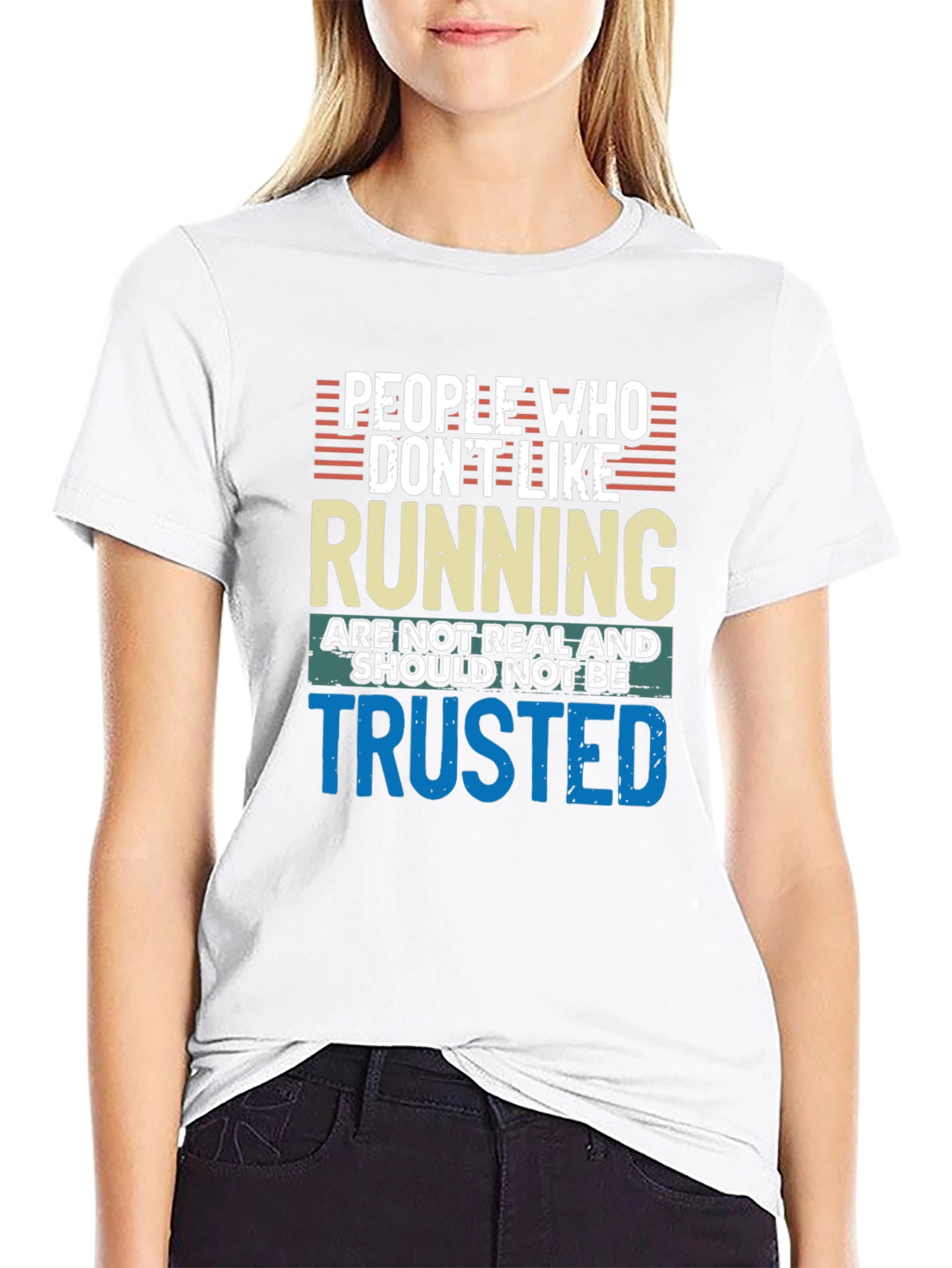 Black Funny Running T-Shirt - People Who Don't Like Running view 9