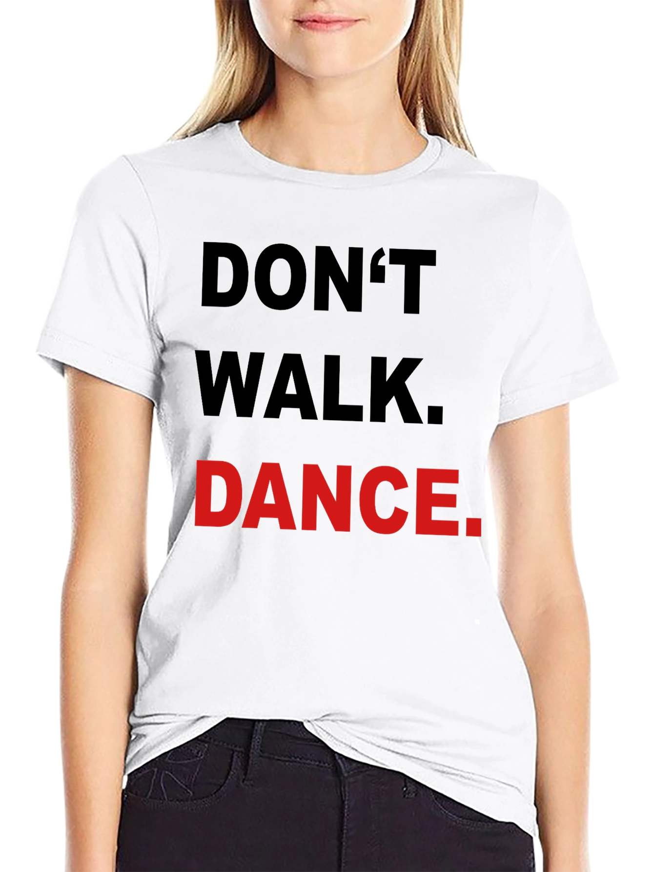 Black Don't Walk Dance T-Shirt - Black Crew Neck Tee view 9