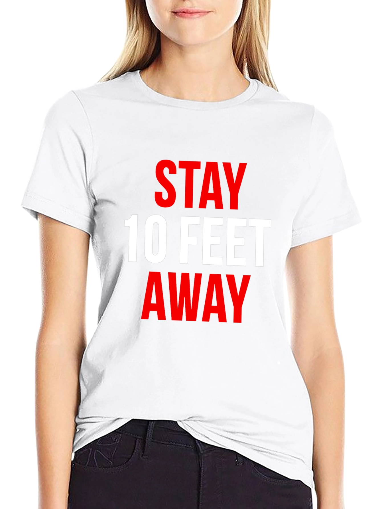 Black Stay 10 Feet Away T-Shirt - Social Distancing Tee view 9