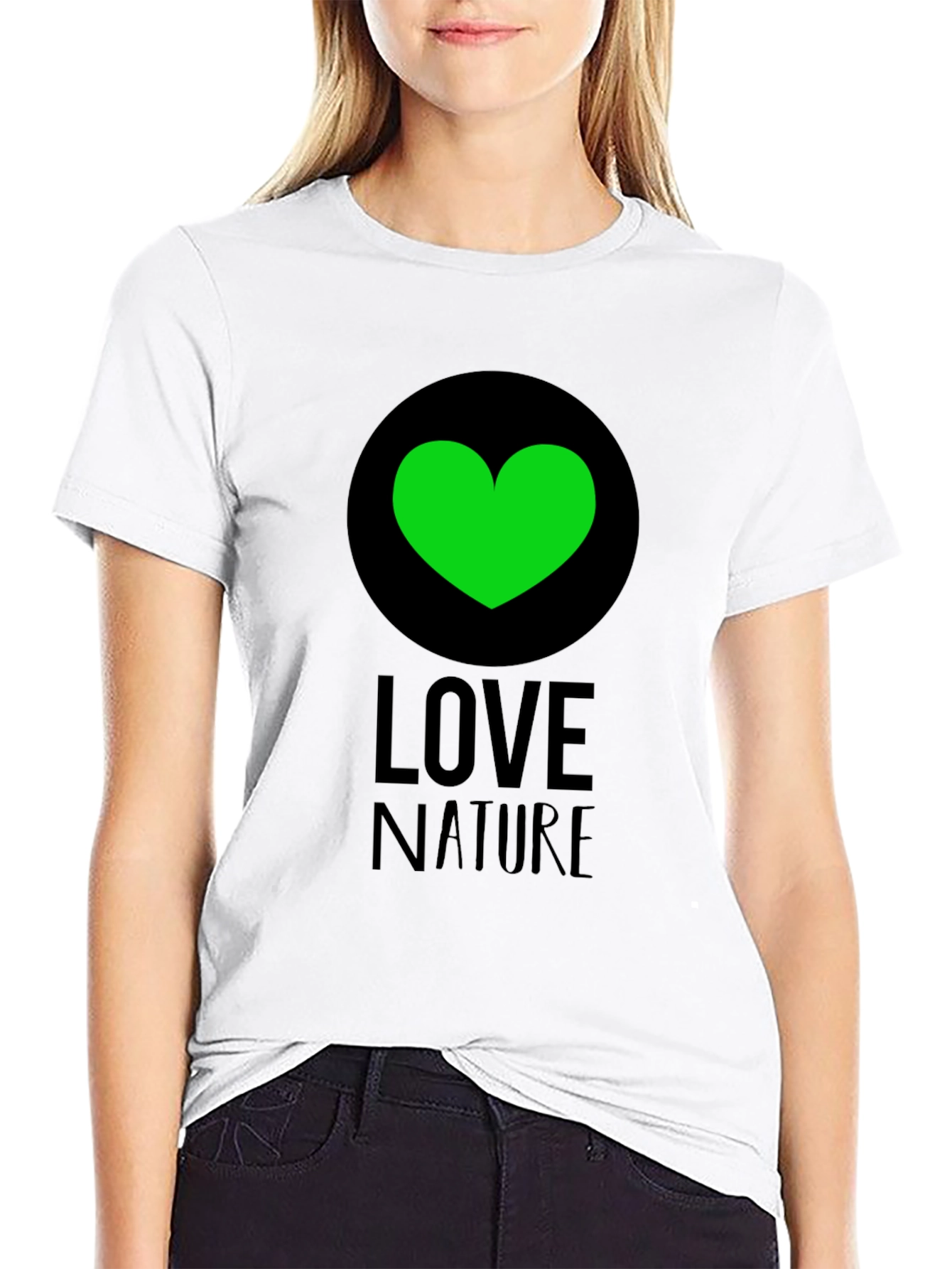 Black Love Nature Green Heart Graphic Tee - Black view 9