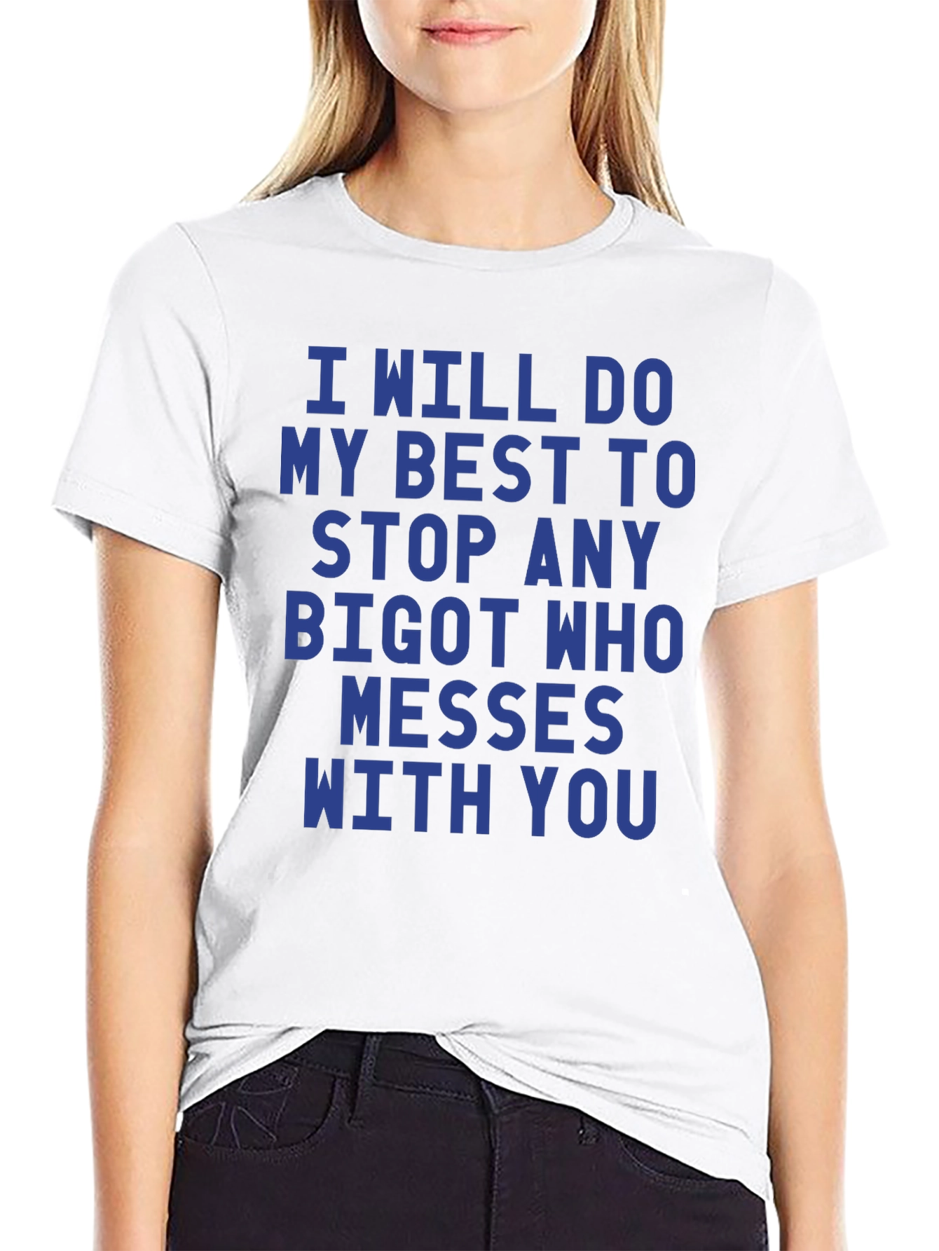 Black I Will Stop Any Bigot Graphic Tee view 9