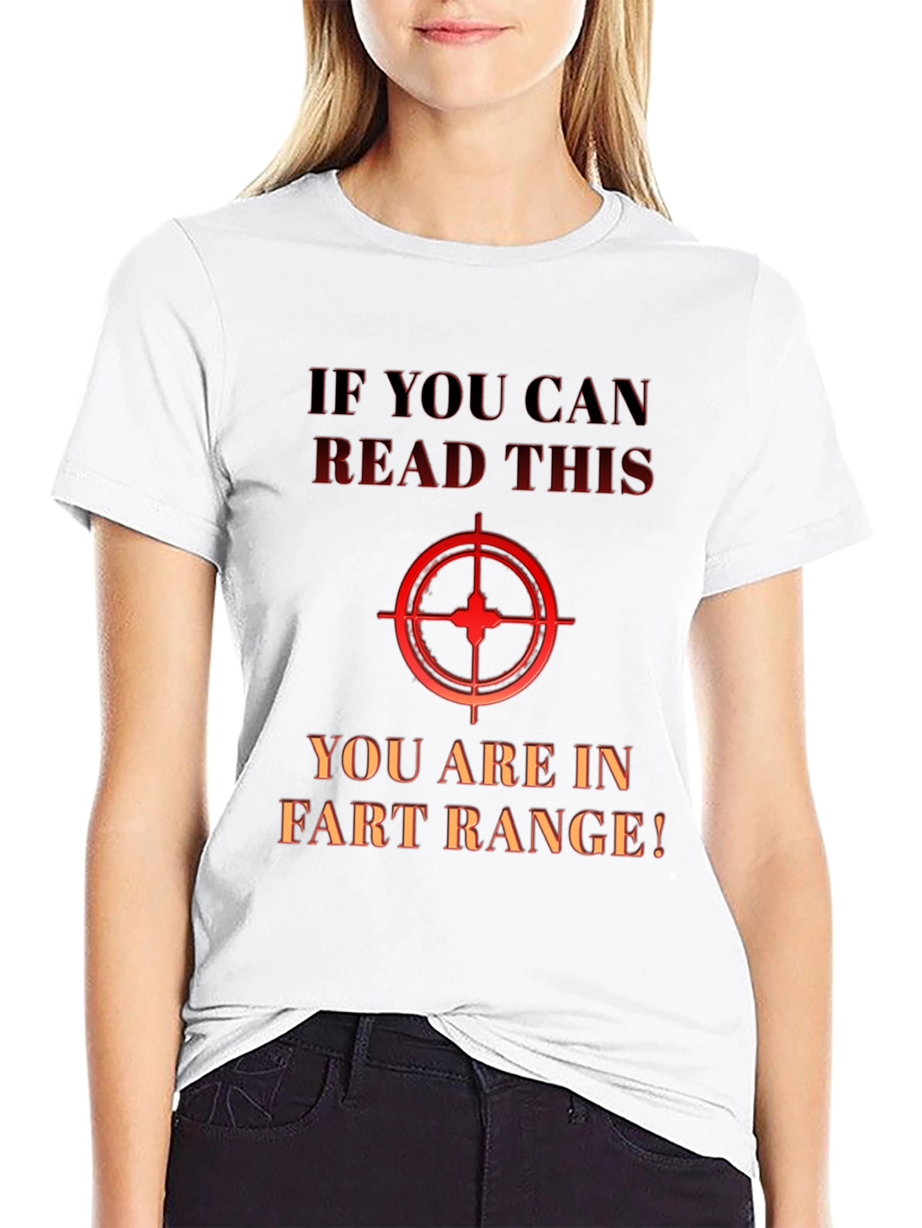Black Humorous "Fart Range" Graphic T-Shirt view 9