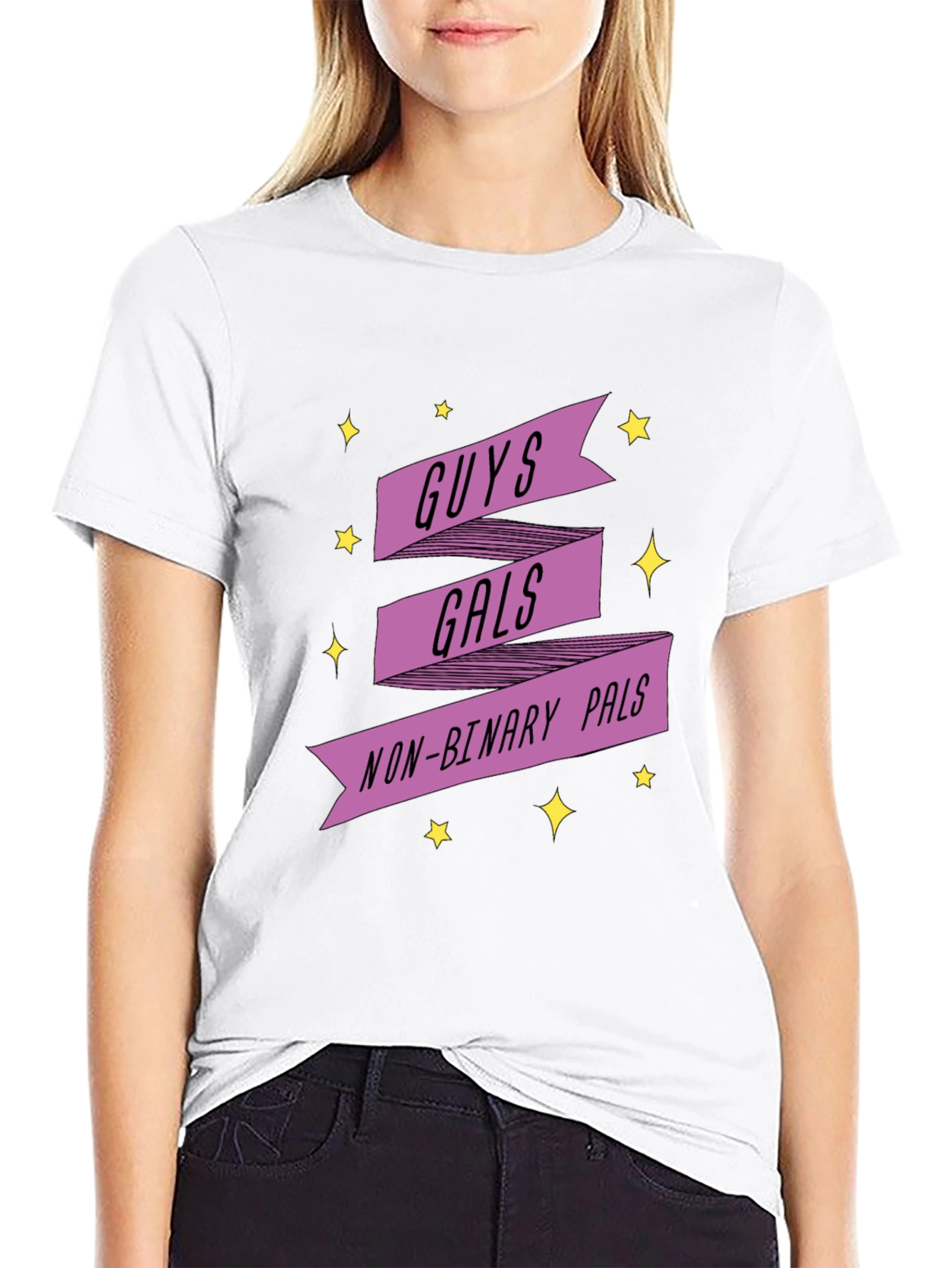Black Guys Gals Non-Binary Pals Graphic Tee view 9