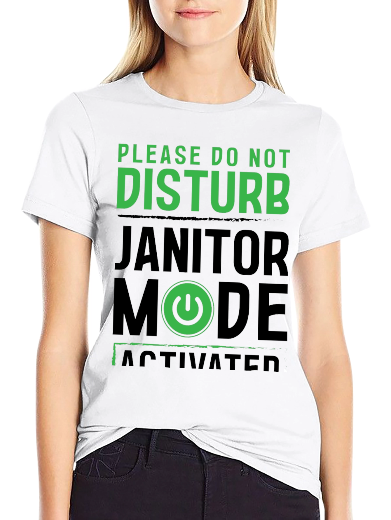 Black Janitor Mode Activated T-Shirt view 9