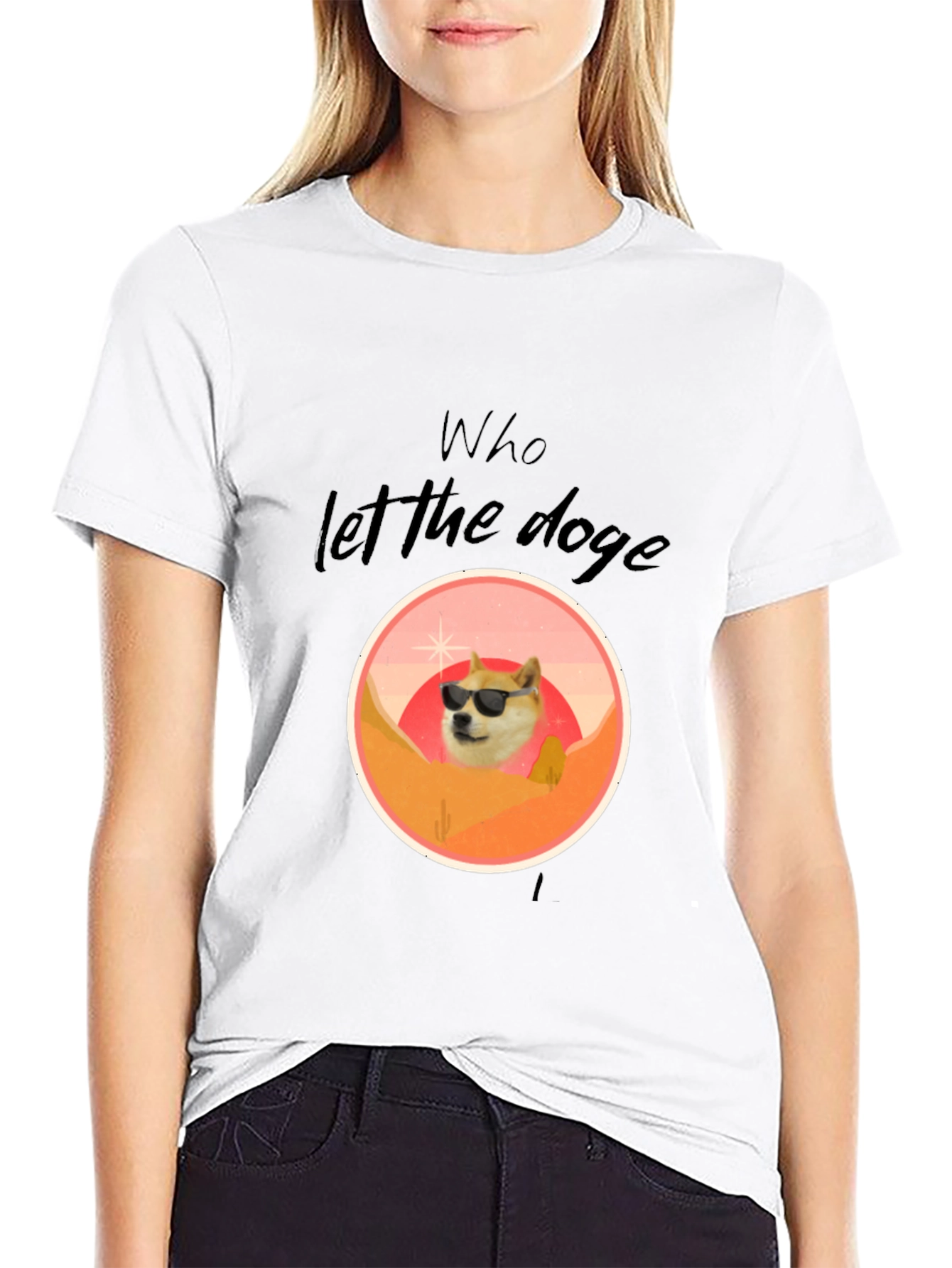 Black Who Let The Doge Out T-Shirt view 9