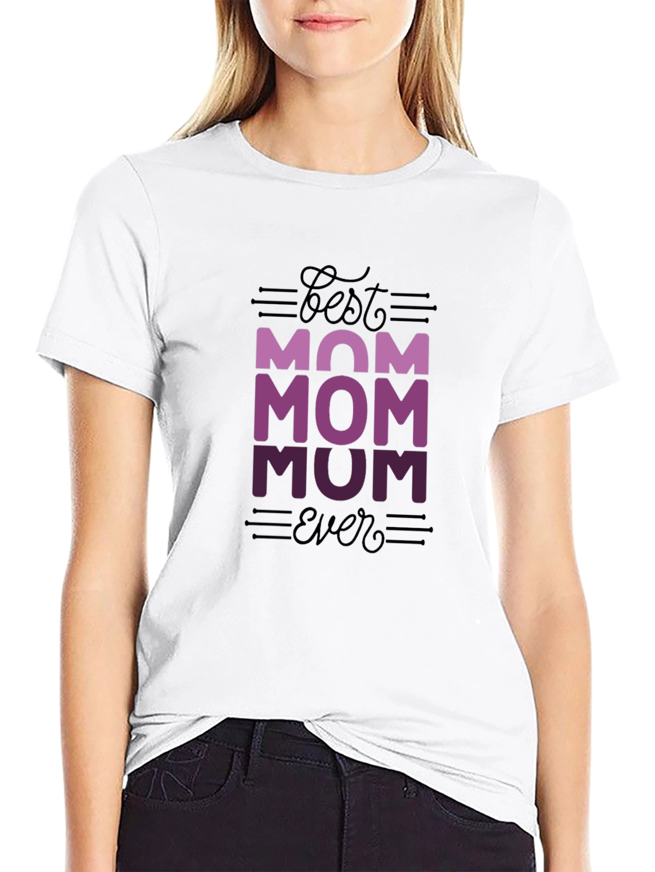 Black Best Mom Ever Graphic T-Shirt view 9