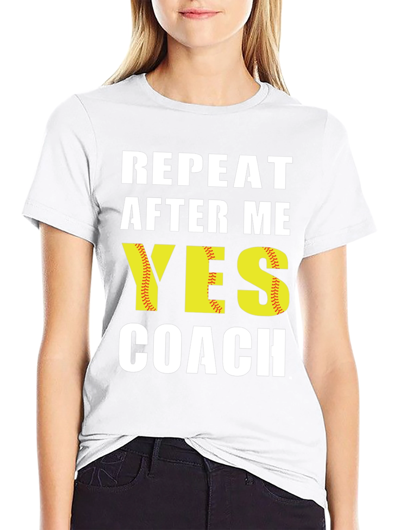 Black Repeat After Me Yes Coach T-Shirt view 9