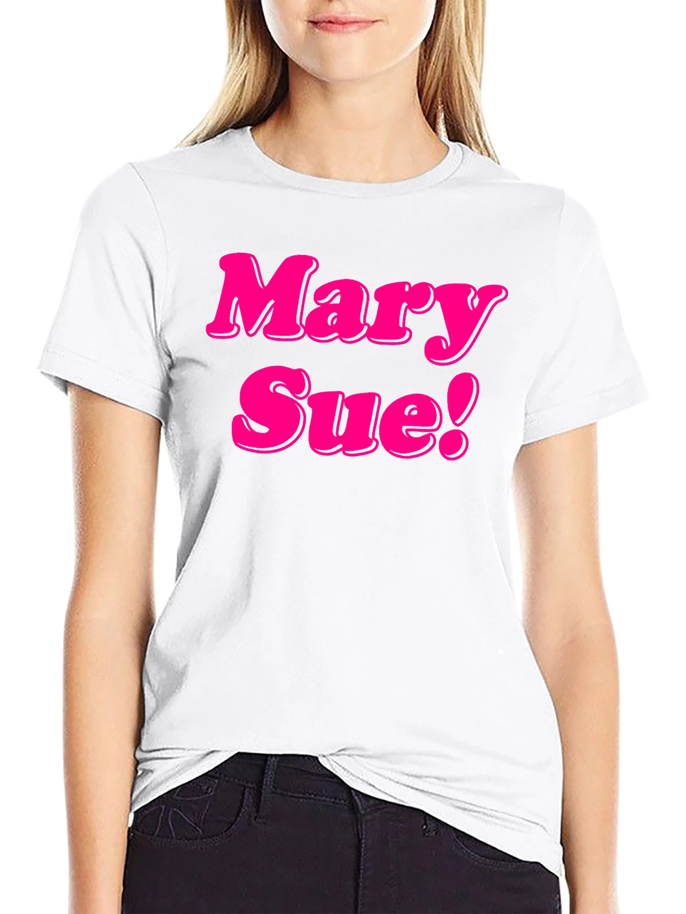 Black Mary Sue! Novelty Graphic Tee - Black Cotton T-Shirt view 9