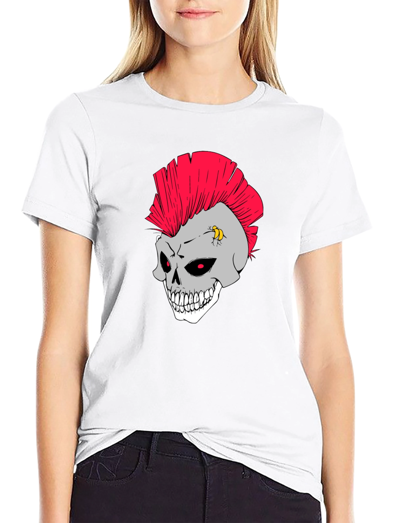 Black Skull Punk Rocker T-Shirt view 9