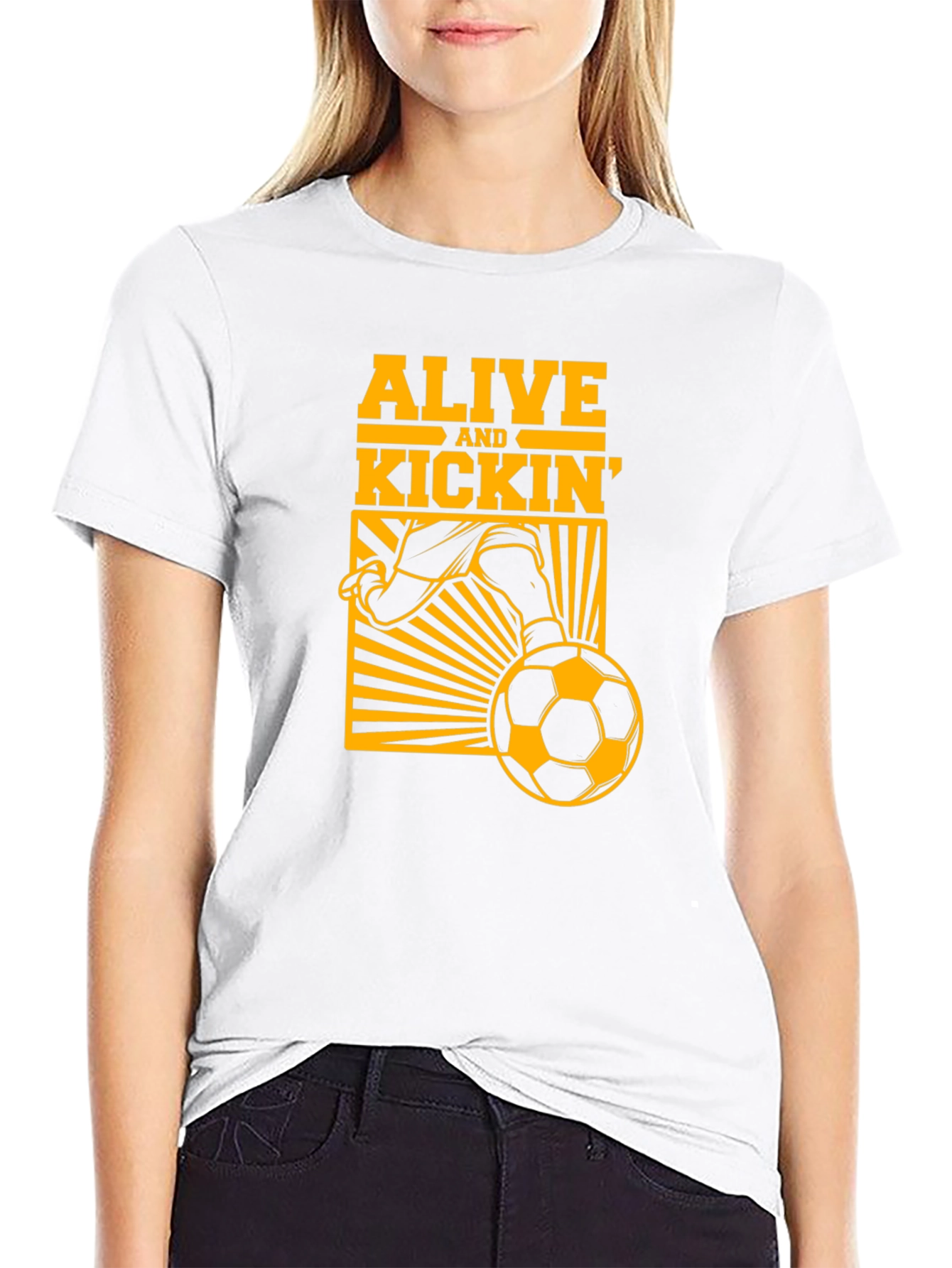 Black Alive and Kickin' Soccer Graphic Tee - Black view 9