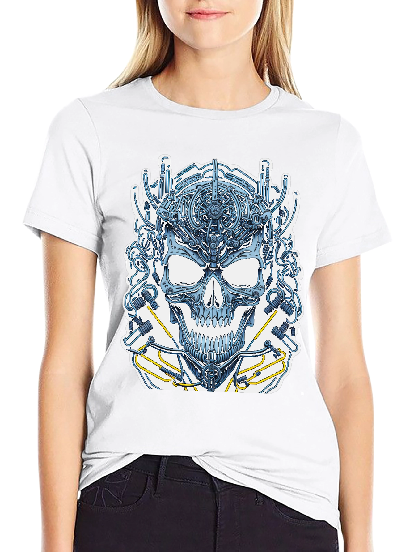 Black Cyber Skull T-Shirt view 9
