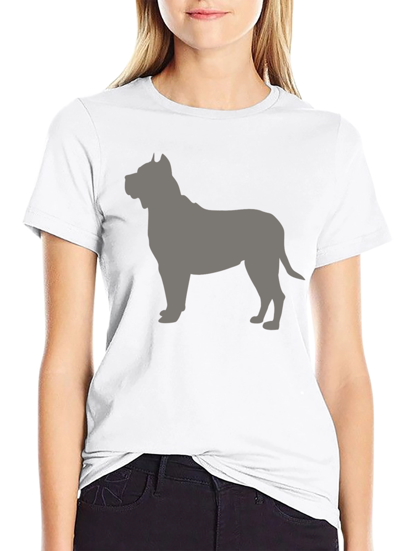 Black Pitbull Silhouette T-Shirt - Black view 9