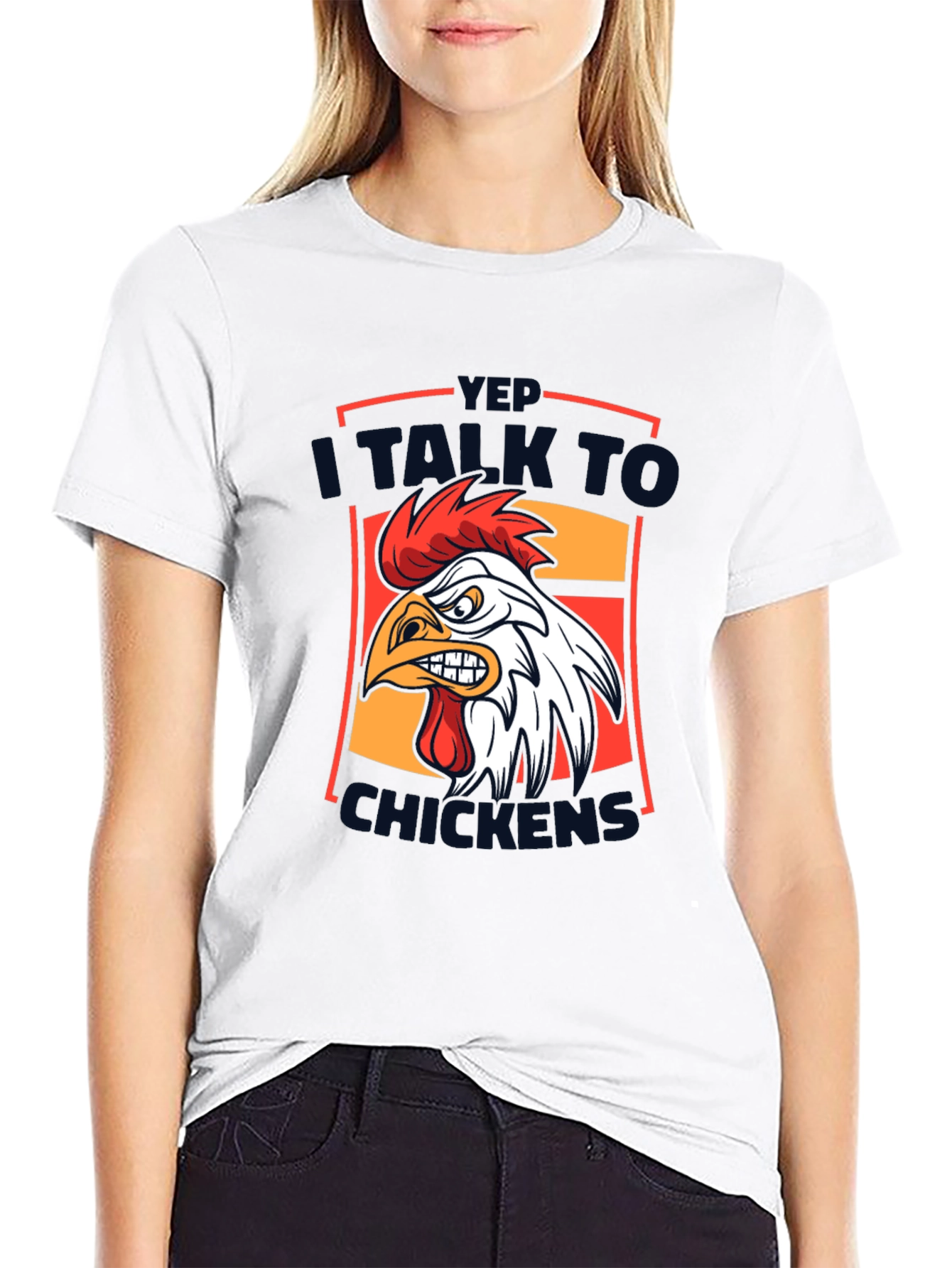 Black Funny Chicken T-Shirt - I Talk to Chickens Graphic Tee view 9