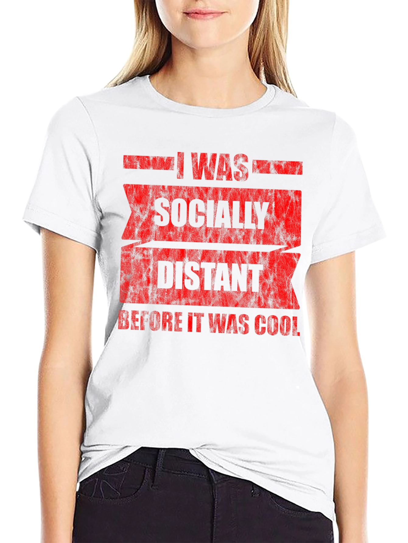 Black Socially Distant T-Shirt - Funny Slogan Tee view 9