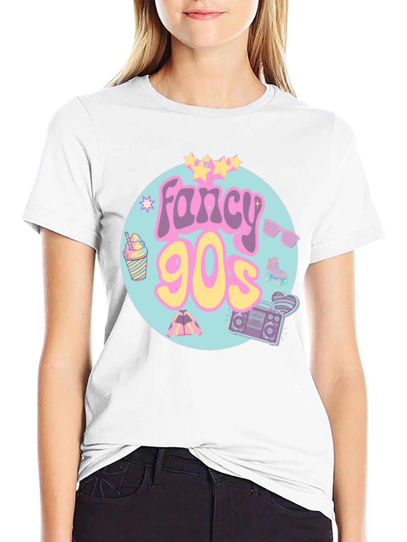 Black Fancy 90s Graphic Tee - Retro Style view 9