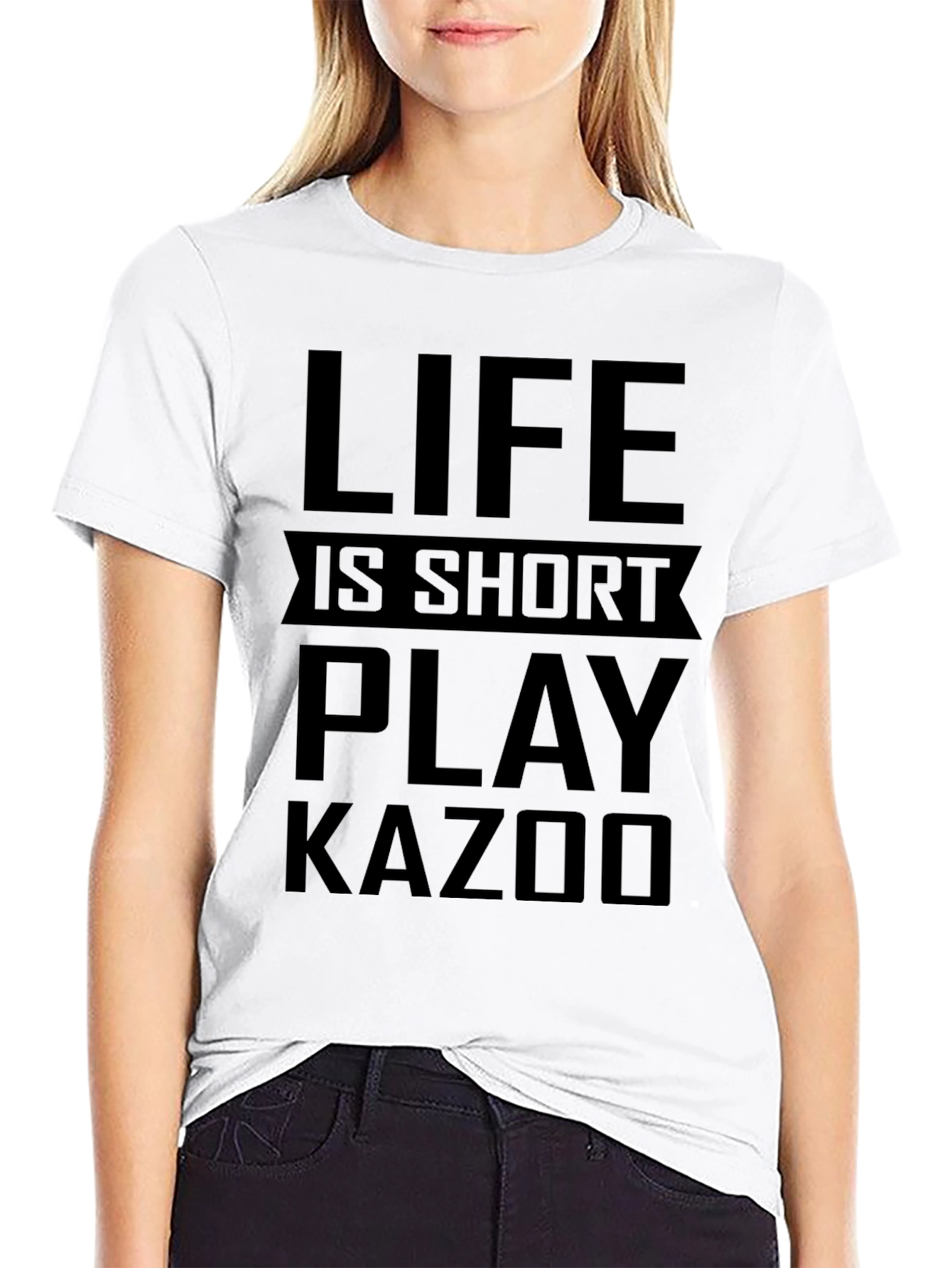 Black Life is Short Play Kazoo T-Shirt - Novelty Tee view 9