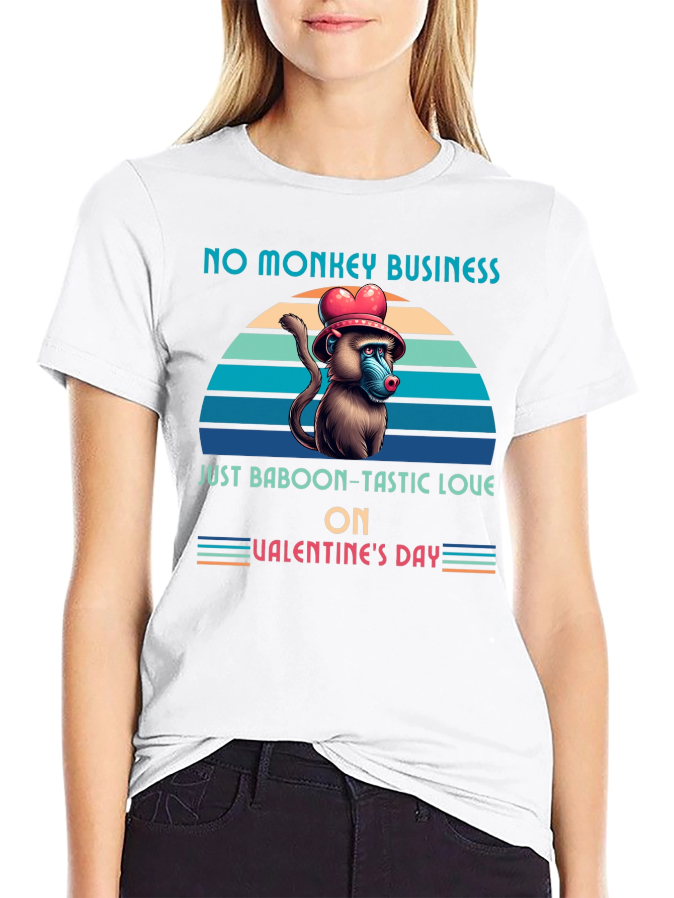 Black Baboon-tastic Valentine's Day T-Shirt view 9