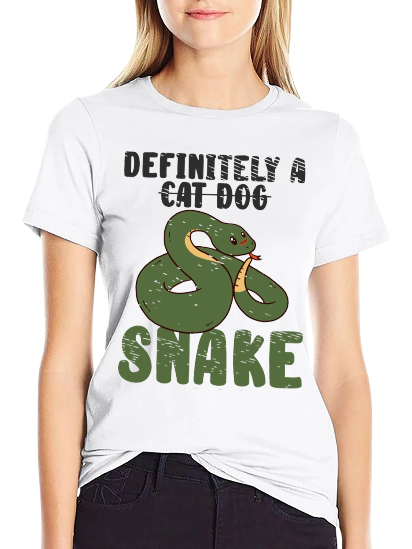 Black Definitely a Cat Dog Snake T-Shirt view 9