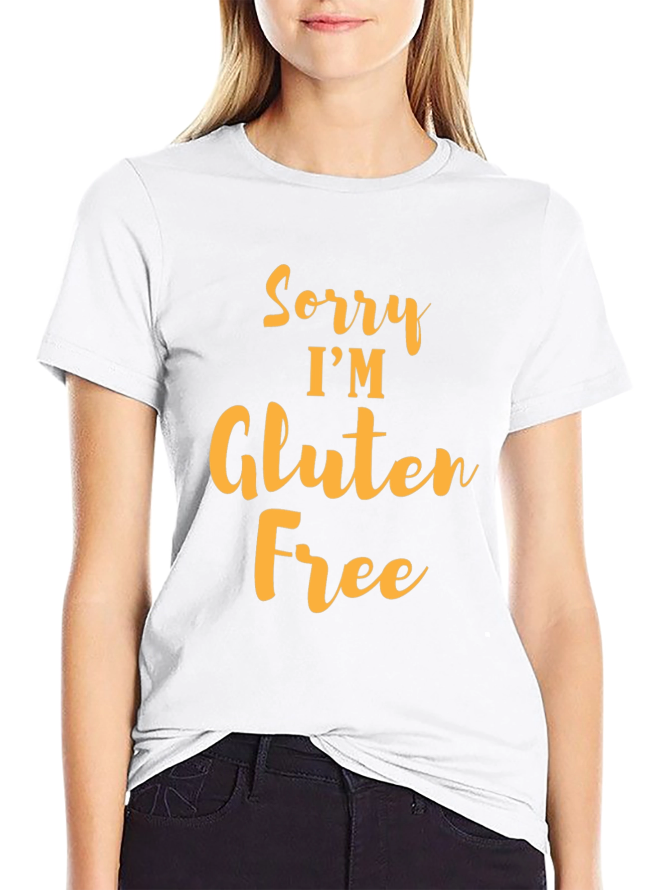 Black Sorry I'm Gluten Free Black T-Shirt view 9