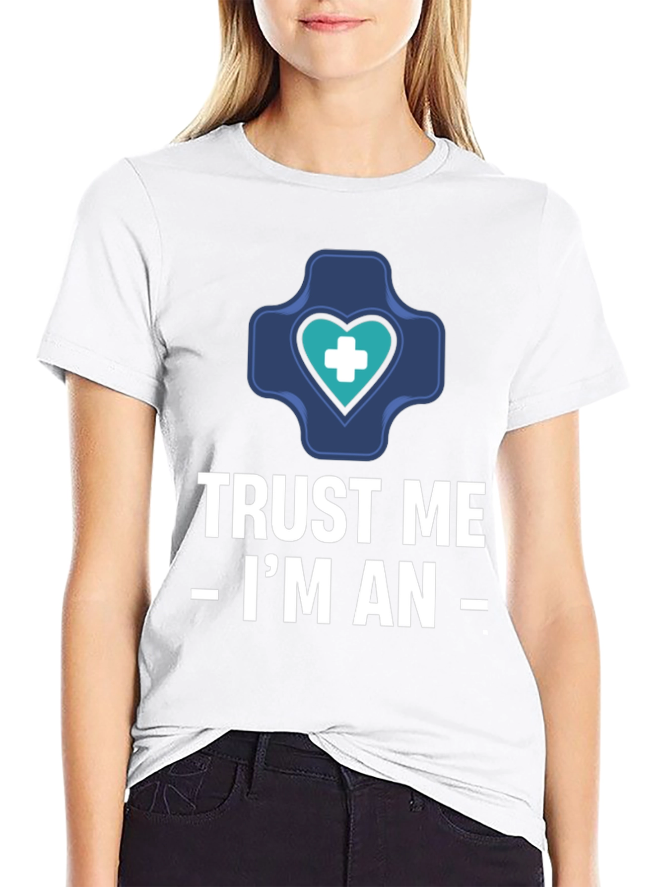Black Trust Me I'm An T-Shirt - Medical view 9