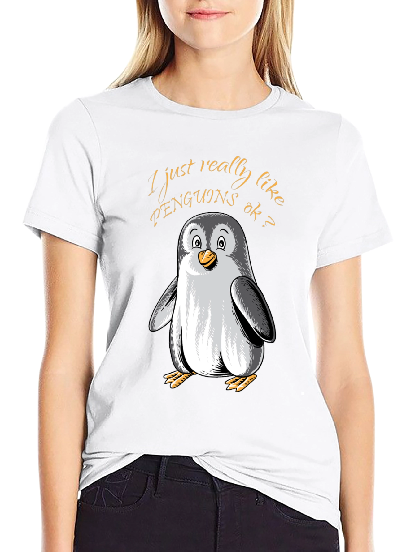 Black Penguin Lover's Tee: I Just Really Like Penguins view 9