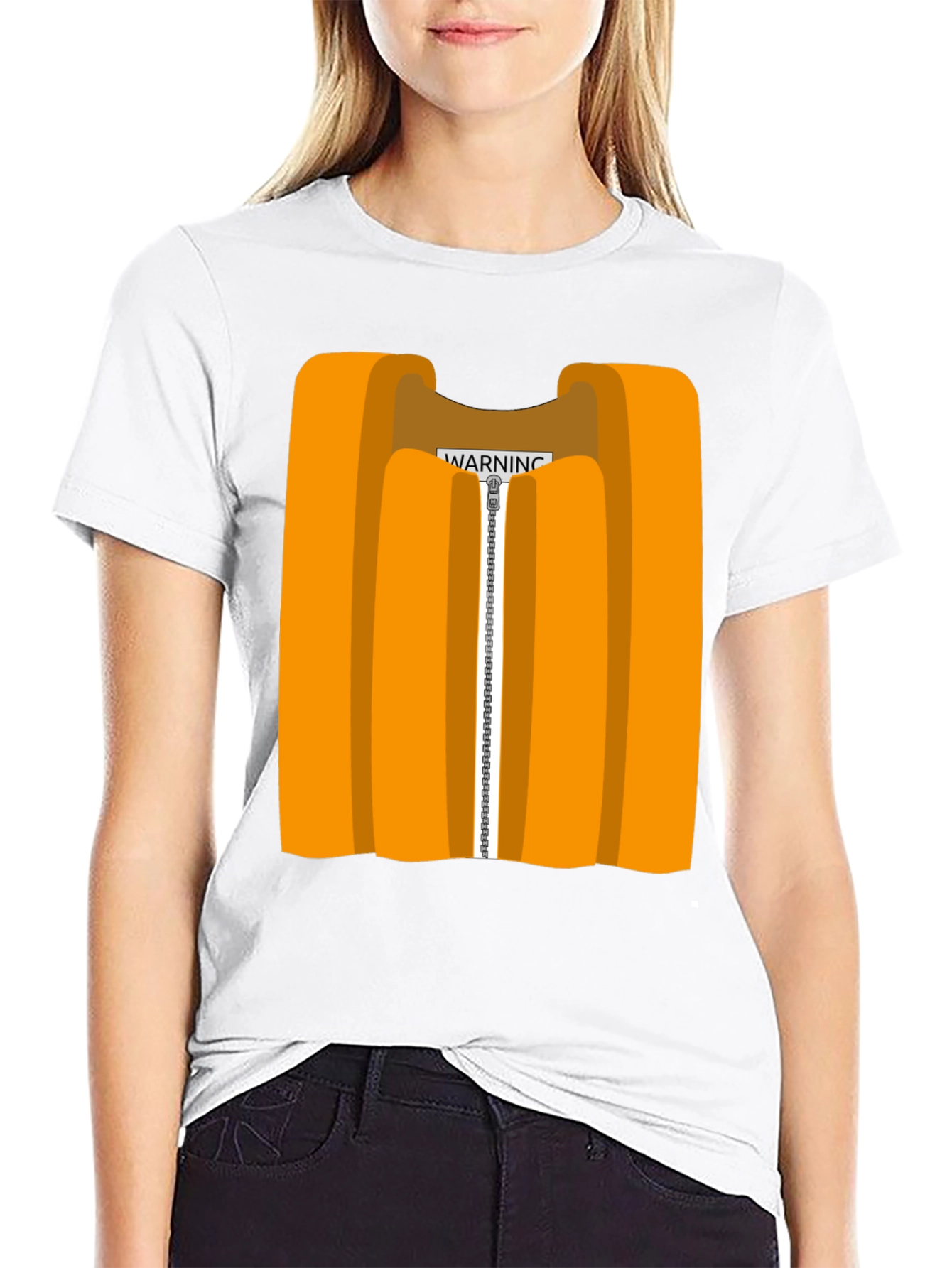 Black Orange Vest Graphic Novelty T-Shirt view 9